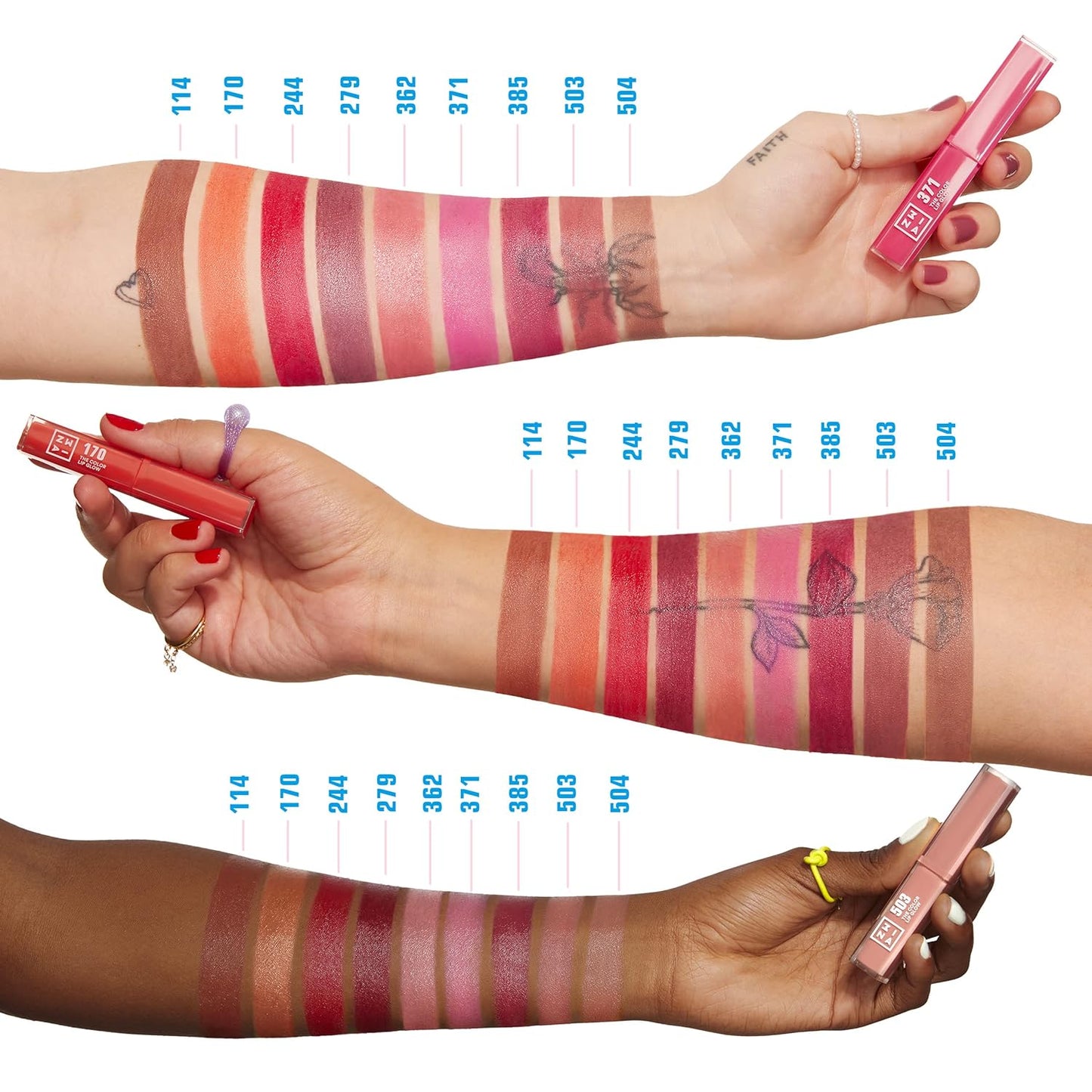 the Color Lip Glow - Highly Pigmented Lipstick for Women with Shea Butter - Lip Gloss and Lip Balm Effect - 385 Wild Berry Pink - 0.05 Oz