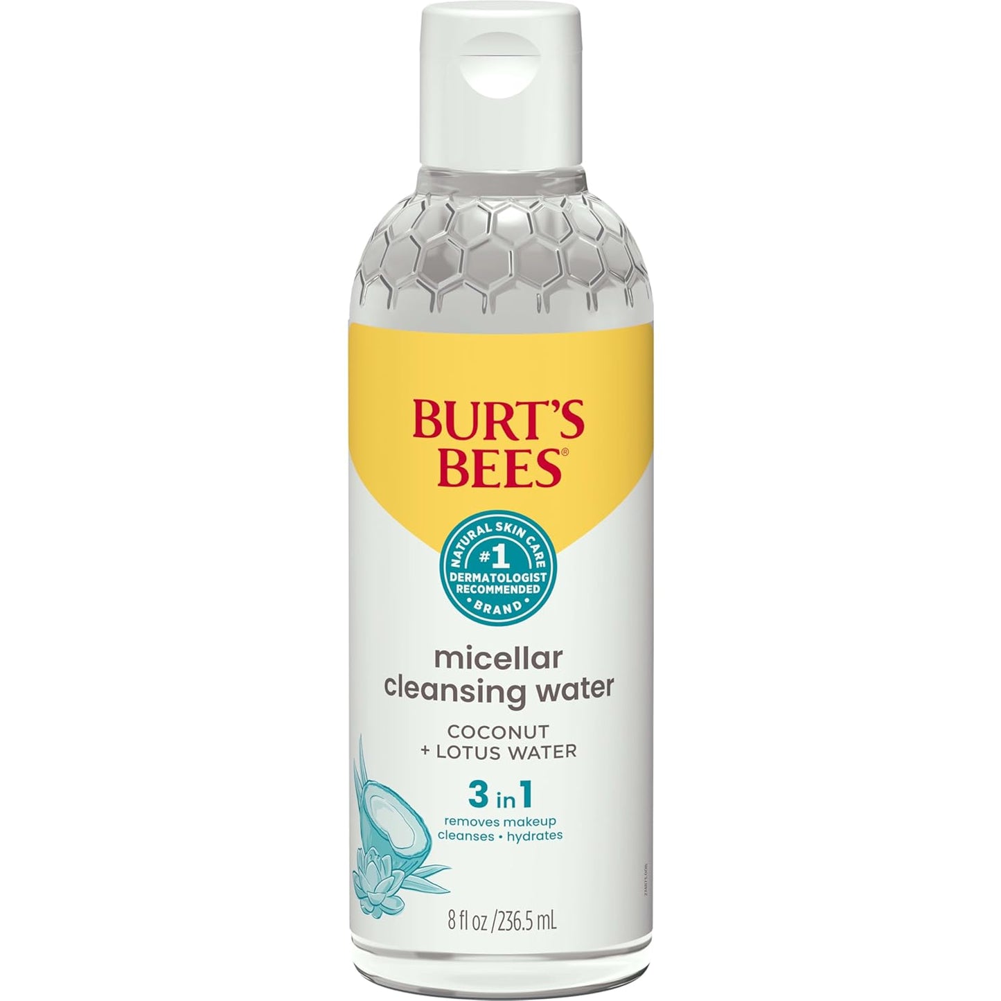 Micellar Cleansing Water with Coconut & Lotus Extract, 8 Oz (Package May Vary)