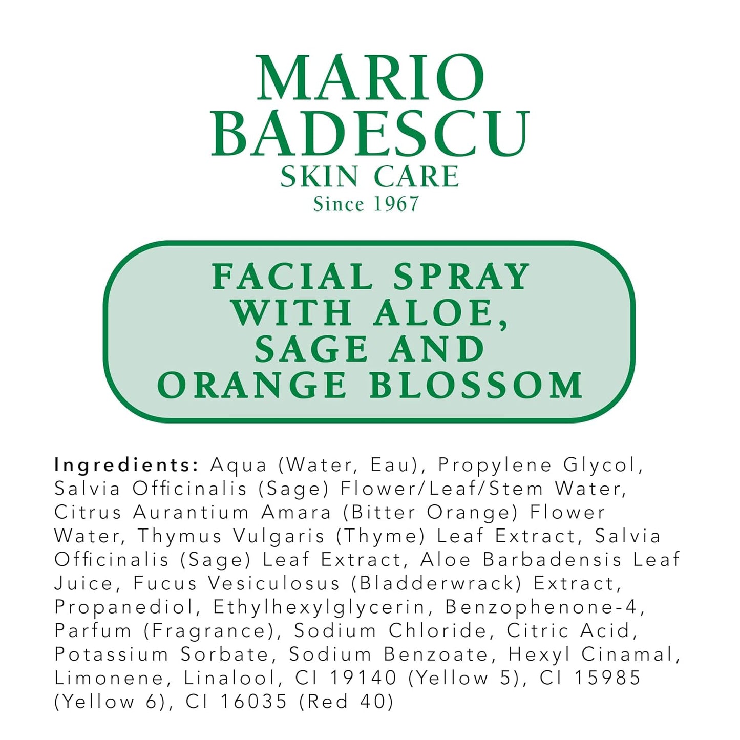Mario Badescu Facial Spray with Aloe, Sage and Orange Blossom for All Skin Types | Face Mist That Hydrates & Uplifts