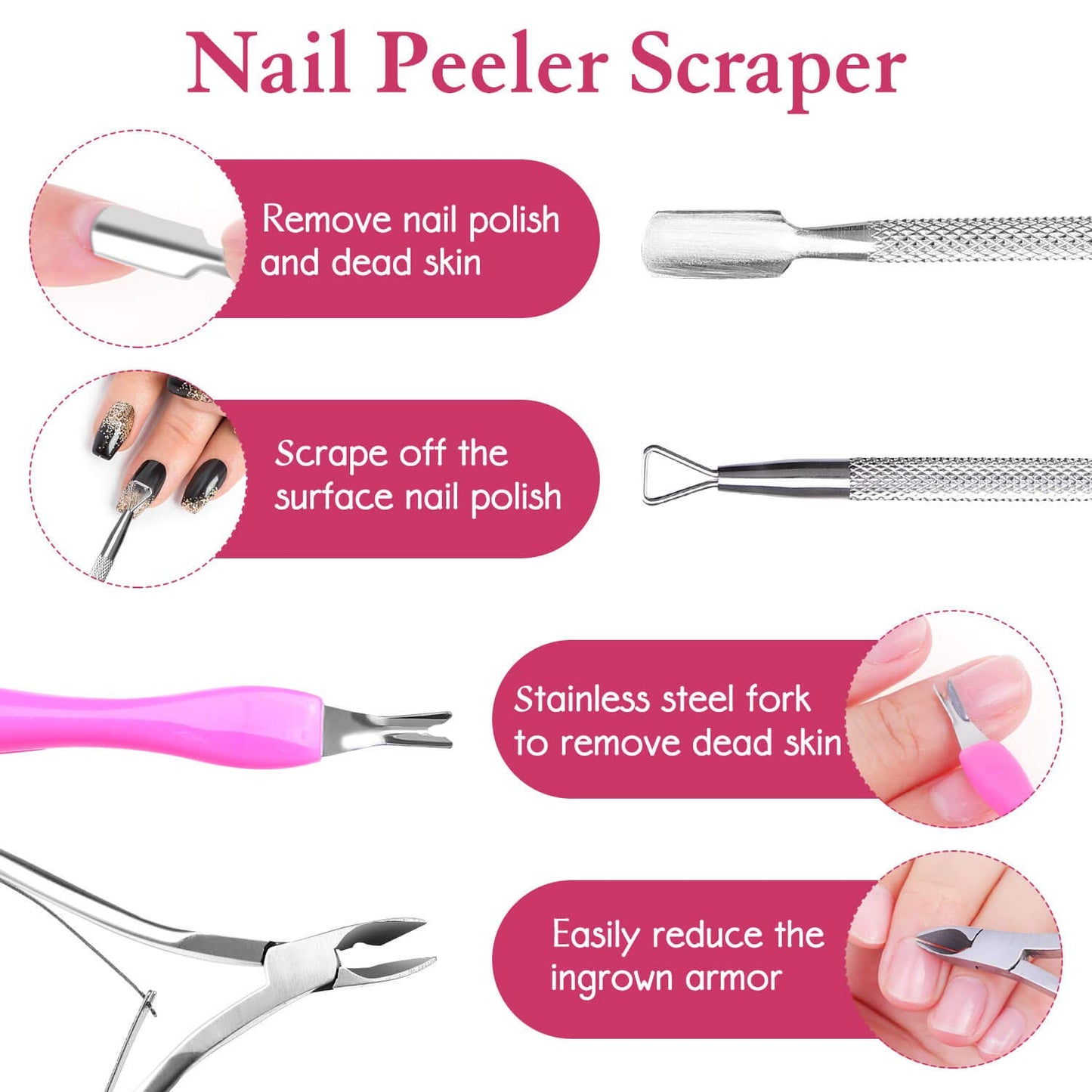 Gel Polish Remover Kit, 1045Pcs Gel Nail Polish Remover Tools with Nail Clips, Nail Wipes, Cuticle Pusher and Cutter, Nail Buffer and Files for Acetone Acrylic Nail Remover