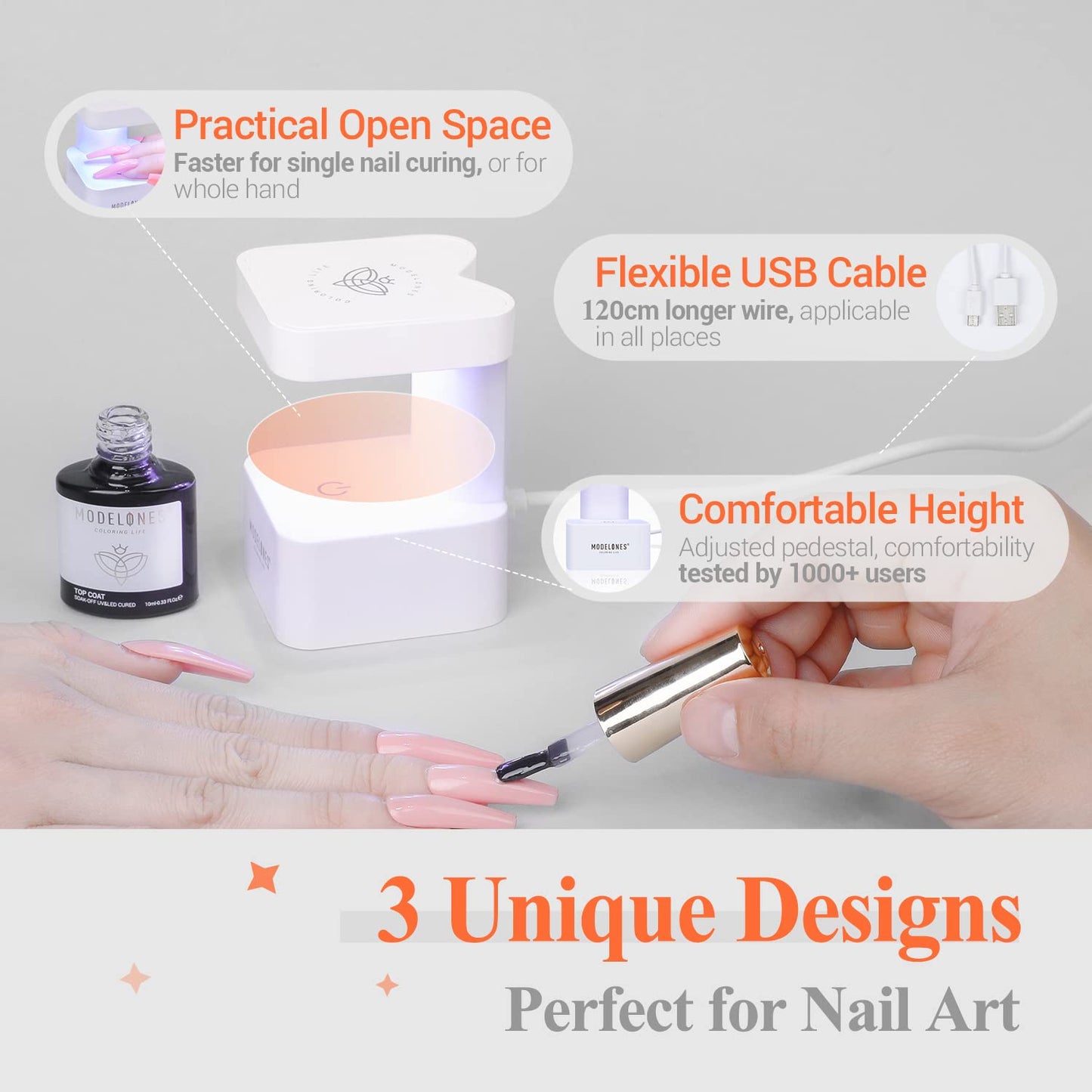 Mini UV Light for Gel Nails, UV Nail Lamp, Nail Light for Gel Nails with 2 Timers for Fast Nail Extension, LED Nail Lamp, Portable USB Nail Dryer for Travel