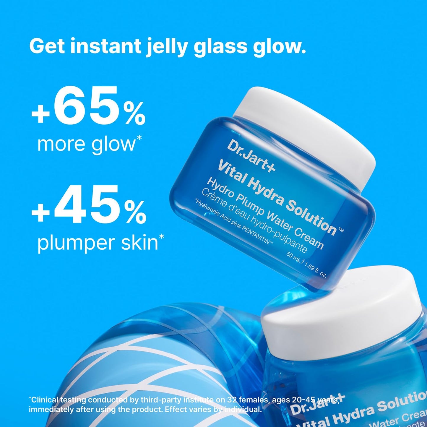 Vital Hydra Solution Water Cream Glow Hydrating Face Moisturizer with Hyaluronic Acid | Korean Skin Care