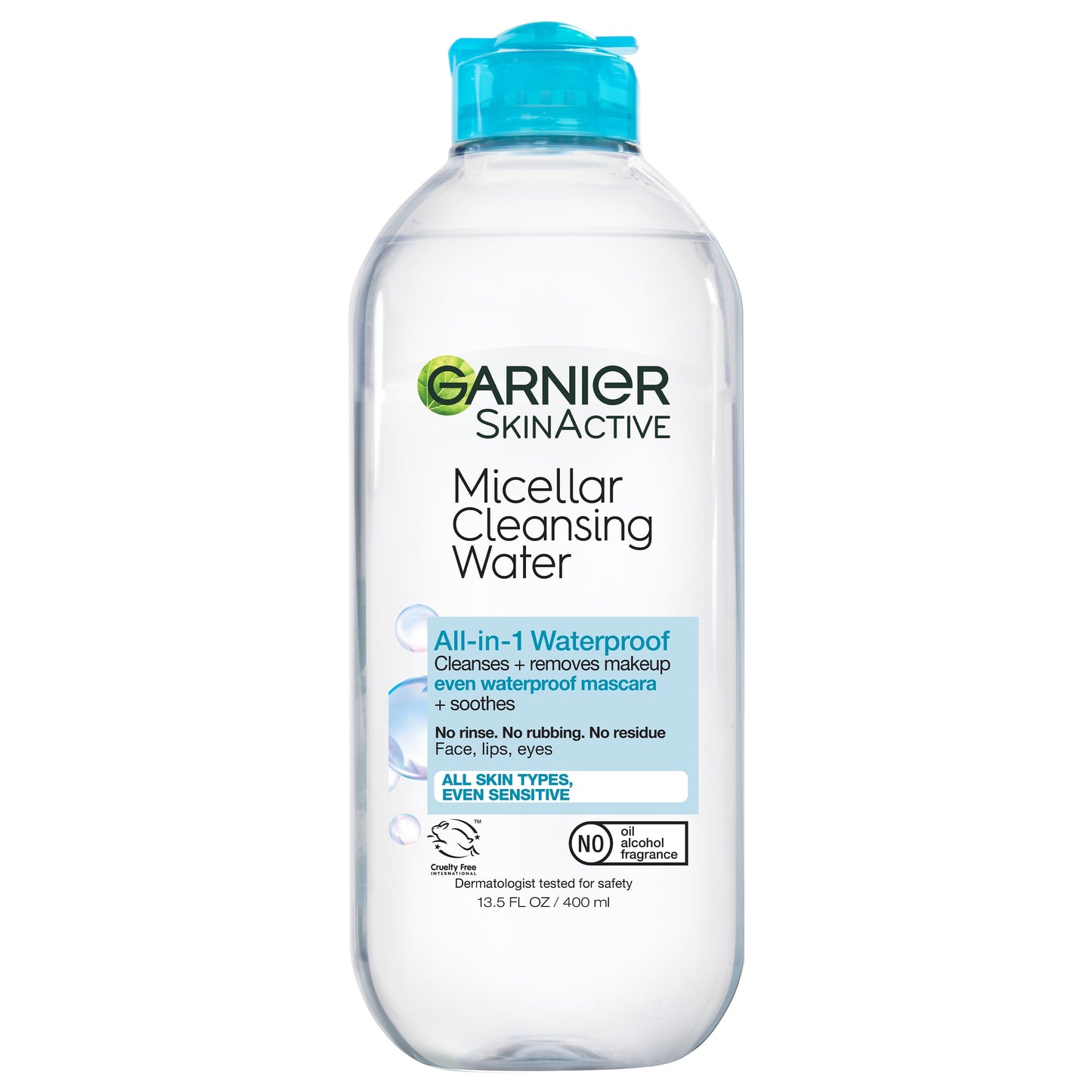 Skinactive Micellar Cleansing Water All in 1 Removes Waterproof Makeup, 13.5 Fl Oz