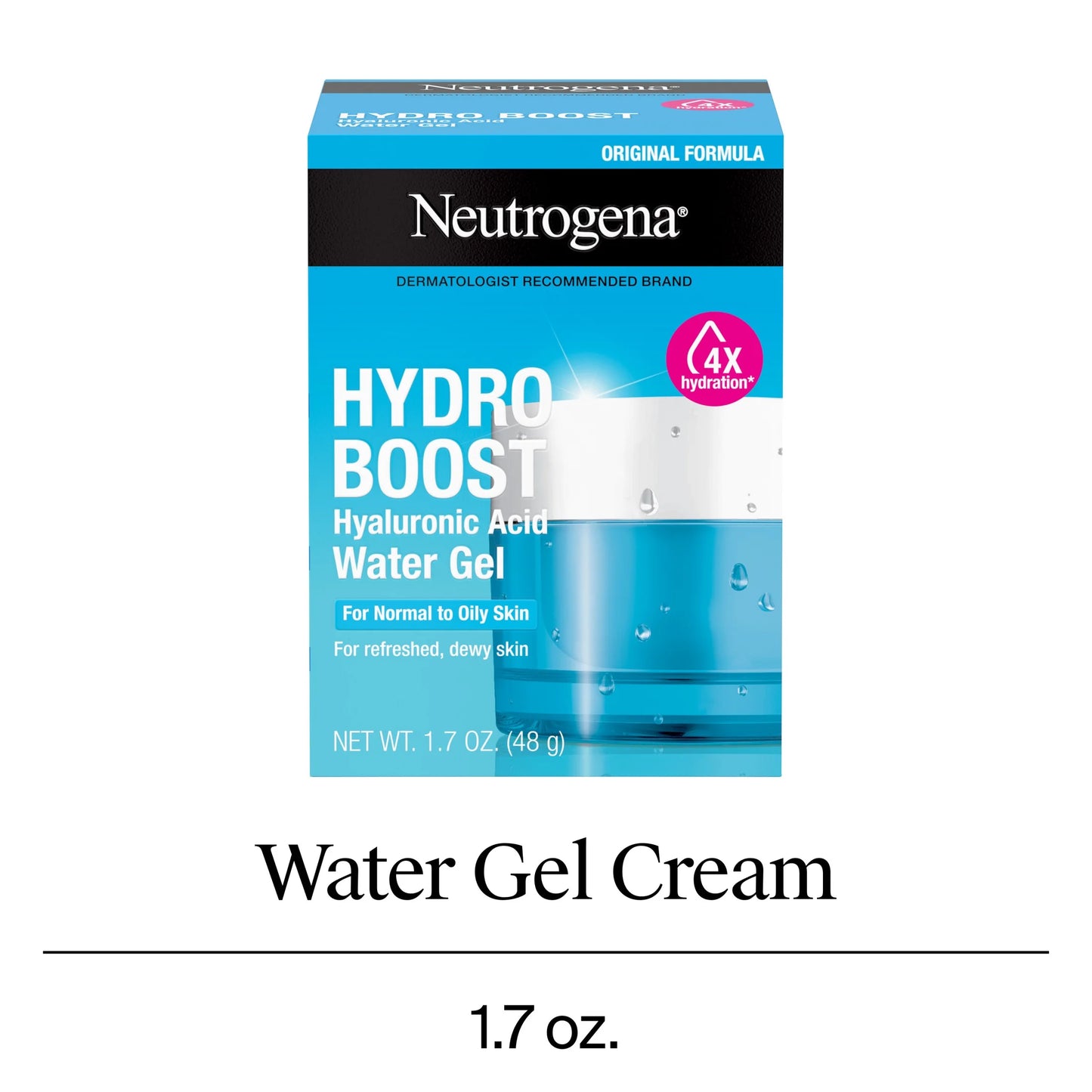 (2 Pack) Hydro Boost Water Gel Face Moisturizer Lotion with Hyaluronic Acid, 1.7 Oz
