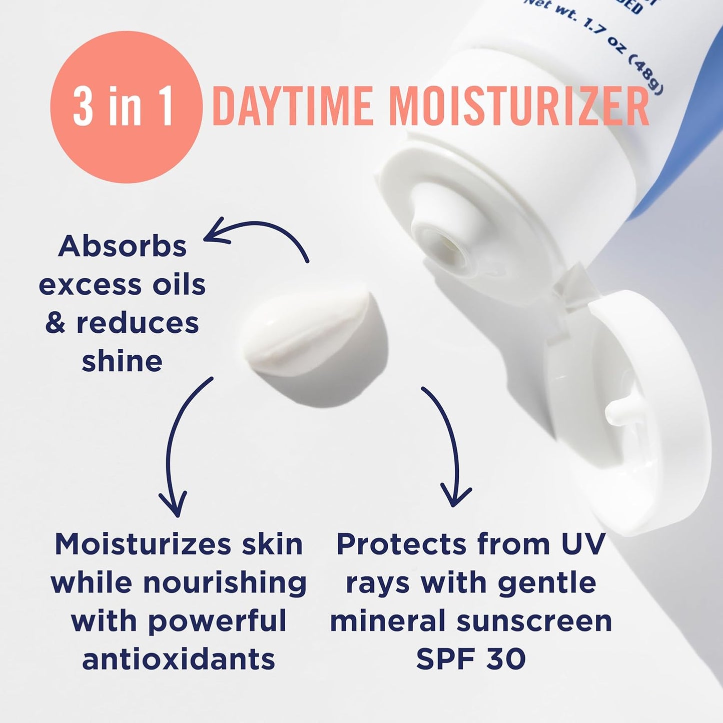 AM Oil Control Moisturizer, NEW Sheer Formula, Absorbs Excess Oil and Reduces Shine, with Mineral Sunscreen for Acne Prone and Oily and All Skin Tones - 1.7 Oz