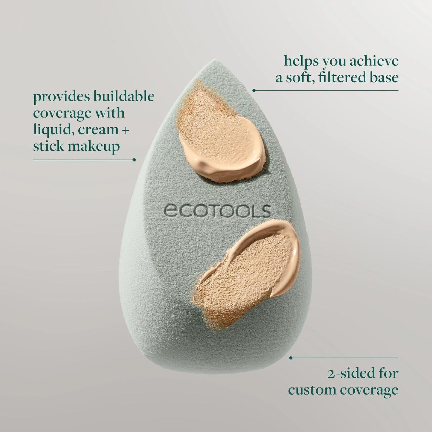 Blurring Blender Makeup Sponge Duo, Makeup Blender Sponge for Blurred Skin, for Liquid & Cream Foundation, Cloud Coverage Memory Foam, Eco Friendly & Latex Free, Cruelty-Free & Vegan, 2 Count