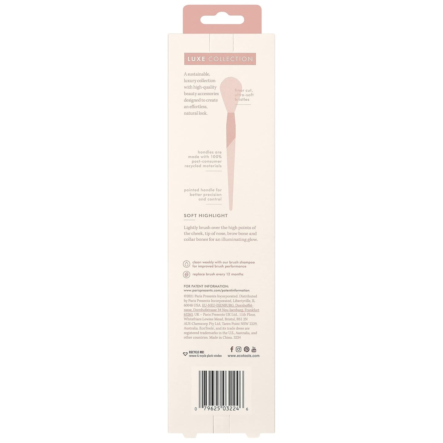 Luxe Soft Highlighter Makeup Face Powder Brush, Sheer, Luminous Glow, Premium Quality Makeup Brush, Ultra Soft, Synthetic Bristles, Eco Friendly Face Brush, Cruelty-Free, 1 Count