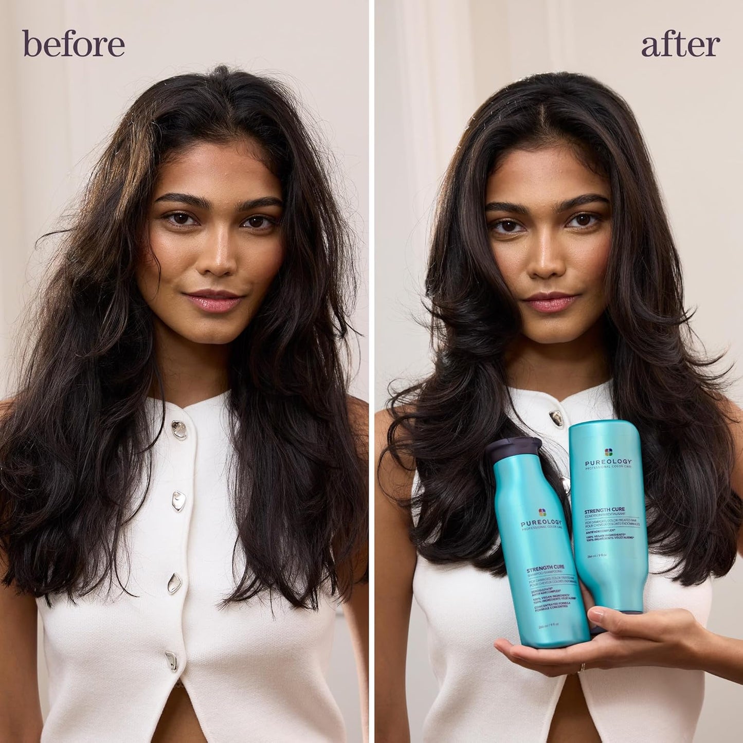 Strength Cure Conditioner - for Damaged or Color-Treated Hair, Reduces Breakage, Strengthens & Softens, with Sulfate-Free Formula, Vegan