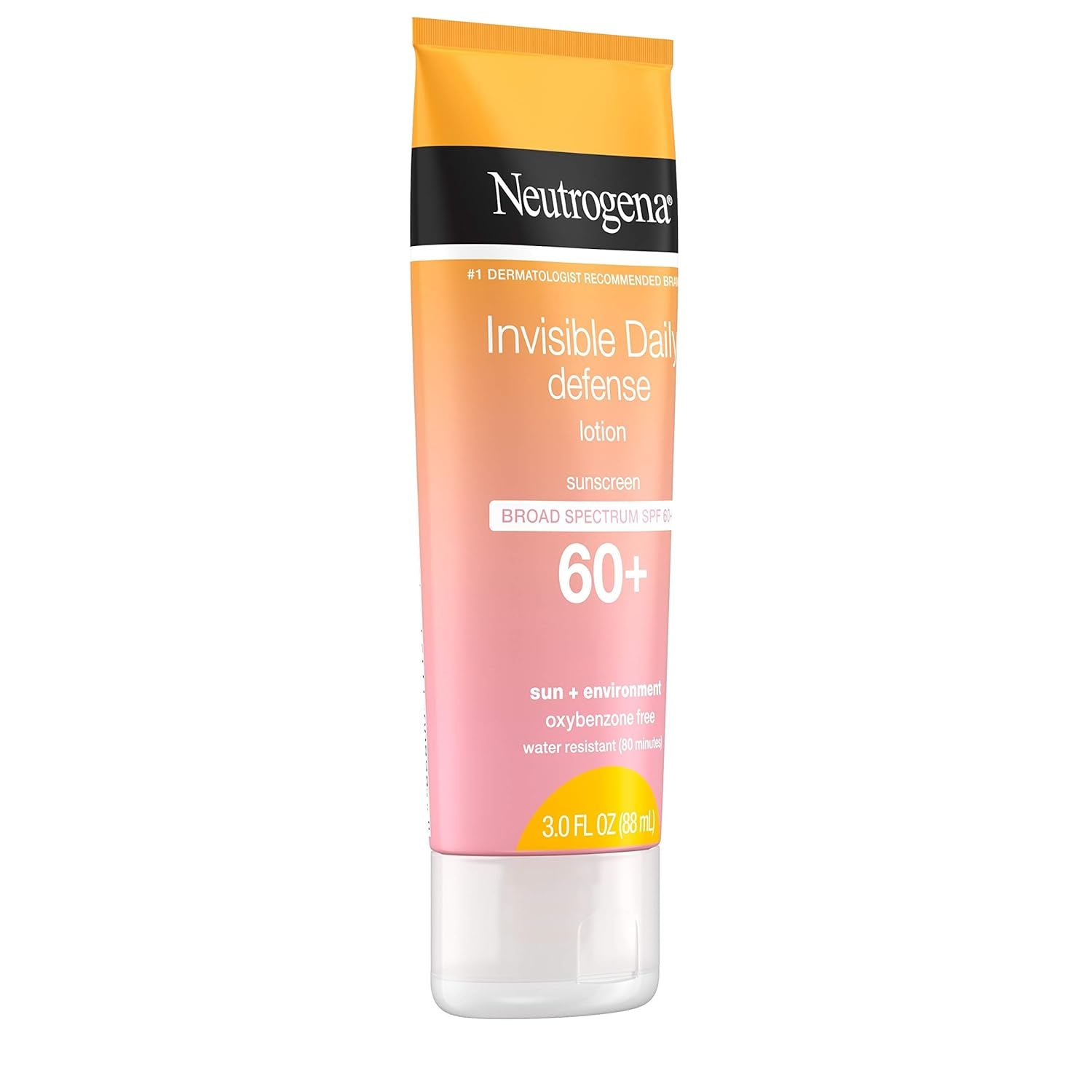 Invisible Daily Sunscreen Lotion, Broad Spectrum SPF 60+, Oxybenzone-Free & Water-Resistant, Sun or Environmental Aggressor Protection, Antioxidant, 3 Fl Oz (Pack of 1)