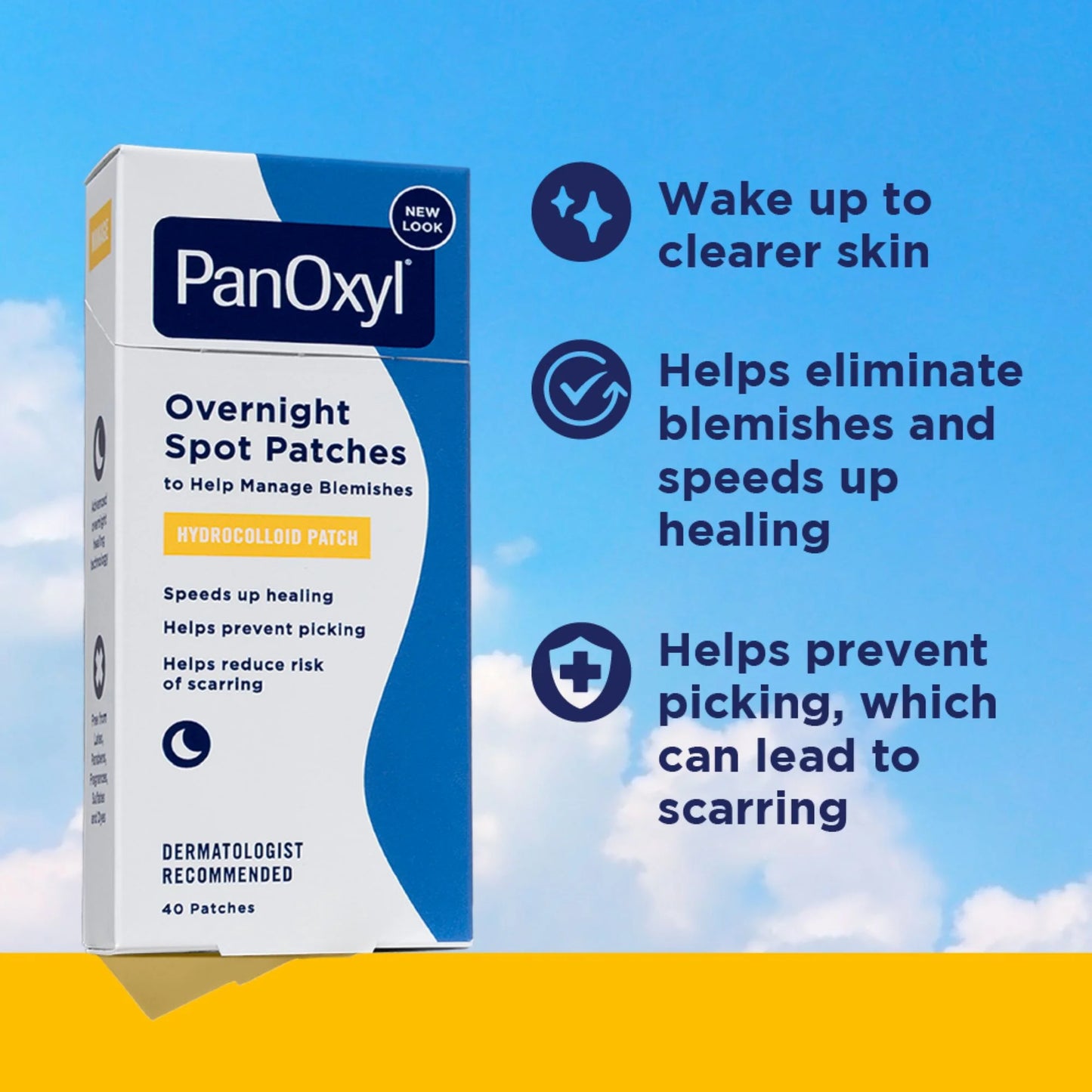 (3 Pack)  Overnight Spot Patches for Face, Pimple Patch, Clear, 40 Count