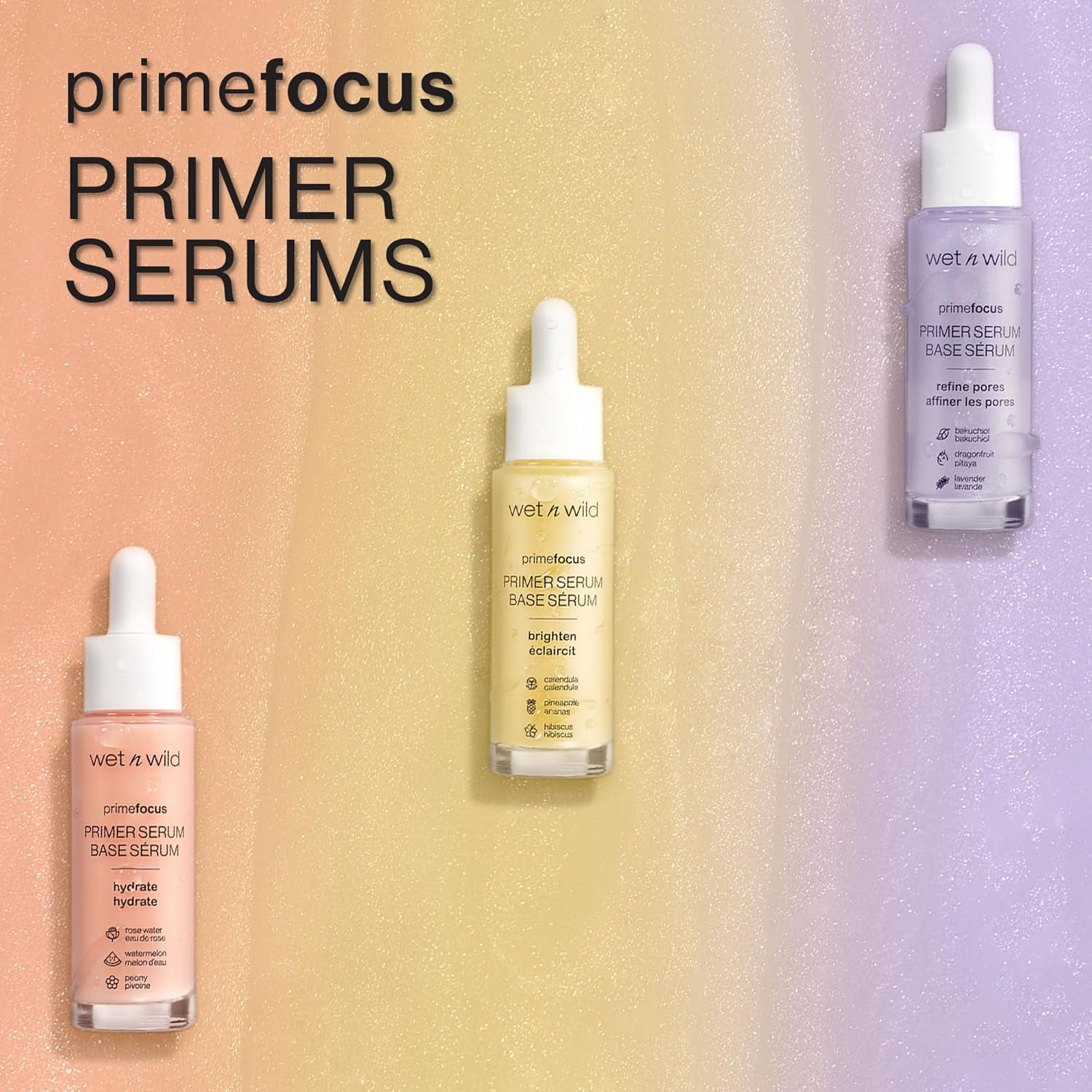 Prime Focus Facial Serum Primer Makeup Extending, Hydrating Face Skin Care Product, Reduces Fine Lines and Wrinkles, for Repairing Dry Skin, Retinol Alternative