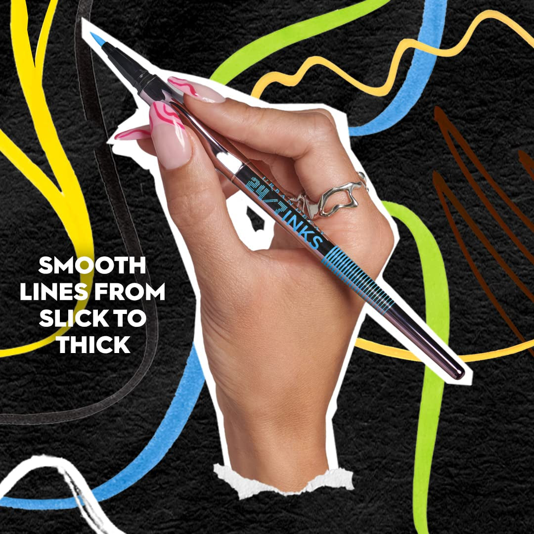 24/7 Inks Liquid Eyeliner Pen, Water-Resistant, Smudge-Resistant, Fine Tip, Ergonomic Precision Grip, Matte and Shimmer Finishes - 0.01 Fl Oz