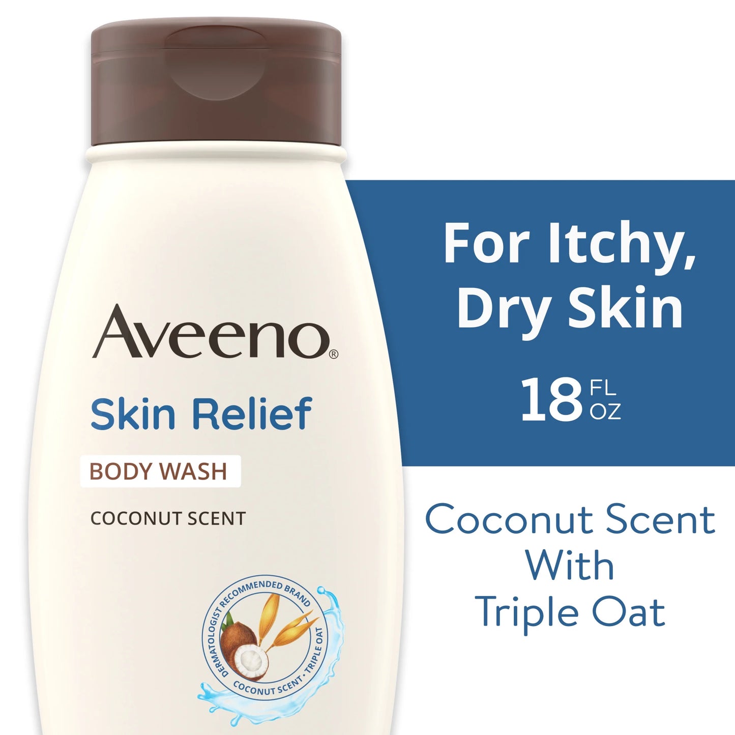 Skin Relief Body Wash + Coconut Scent, Dry Skin, 18 Fl. Oz
