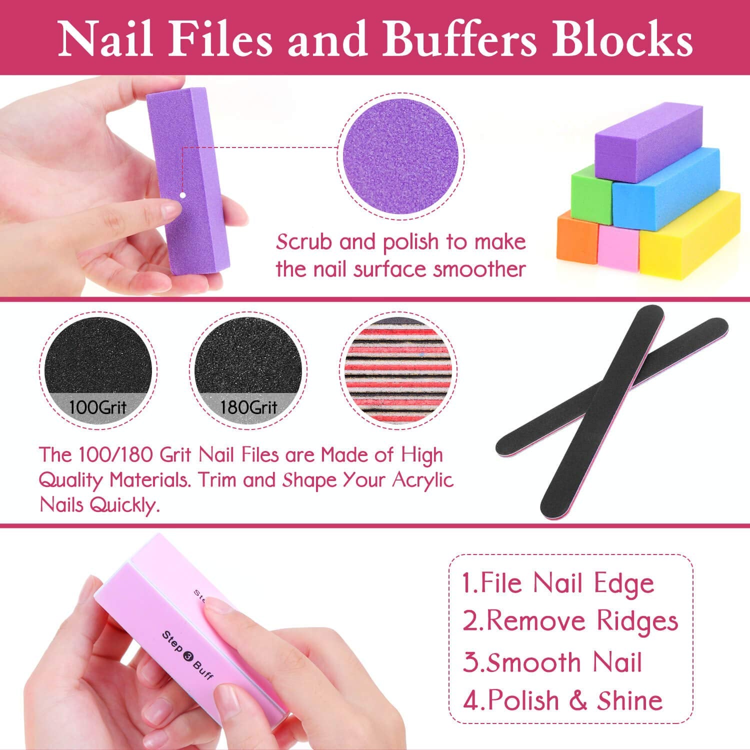 Gel Polish Remover Kit,  1045Pcs Gel Nail Polish Remover Tools with Nail Clips, Nail Wipes, Cuticle Pusher and Cutter, Nail Buffer and Files for Acetone Acrylic Nail Remover