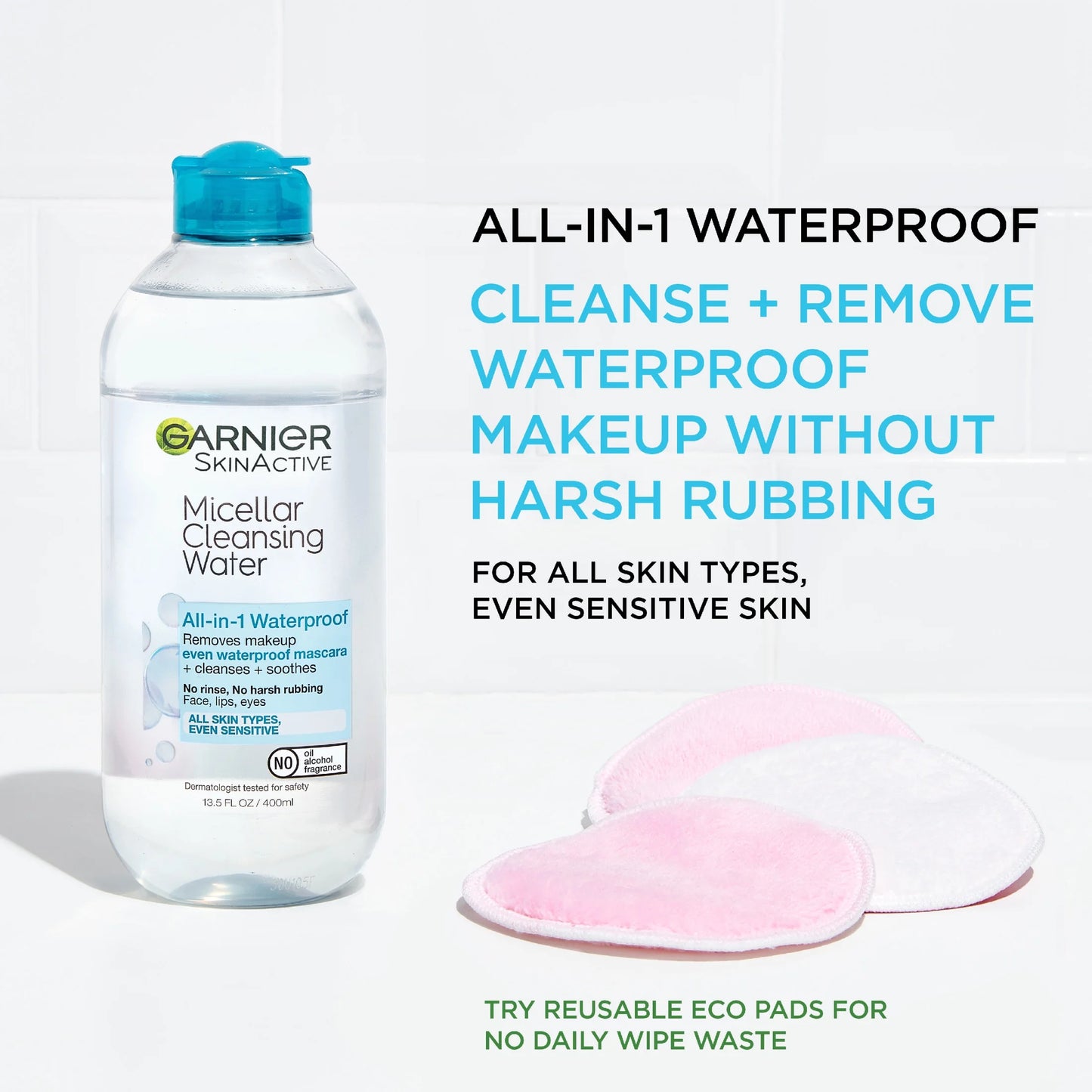 Skinactive Micellar Cleansing Water All in 1 Removes Waterproof Makeup, 13.5 Fl Oz