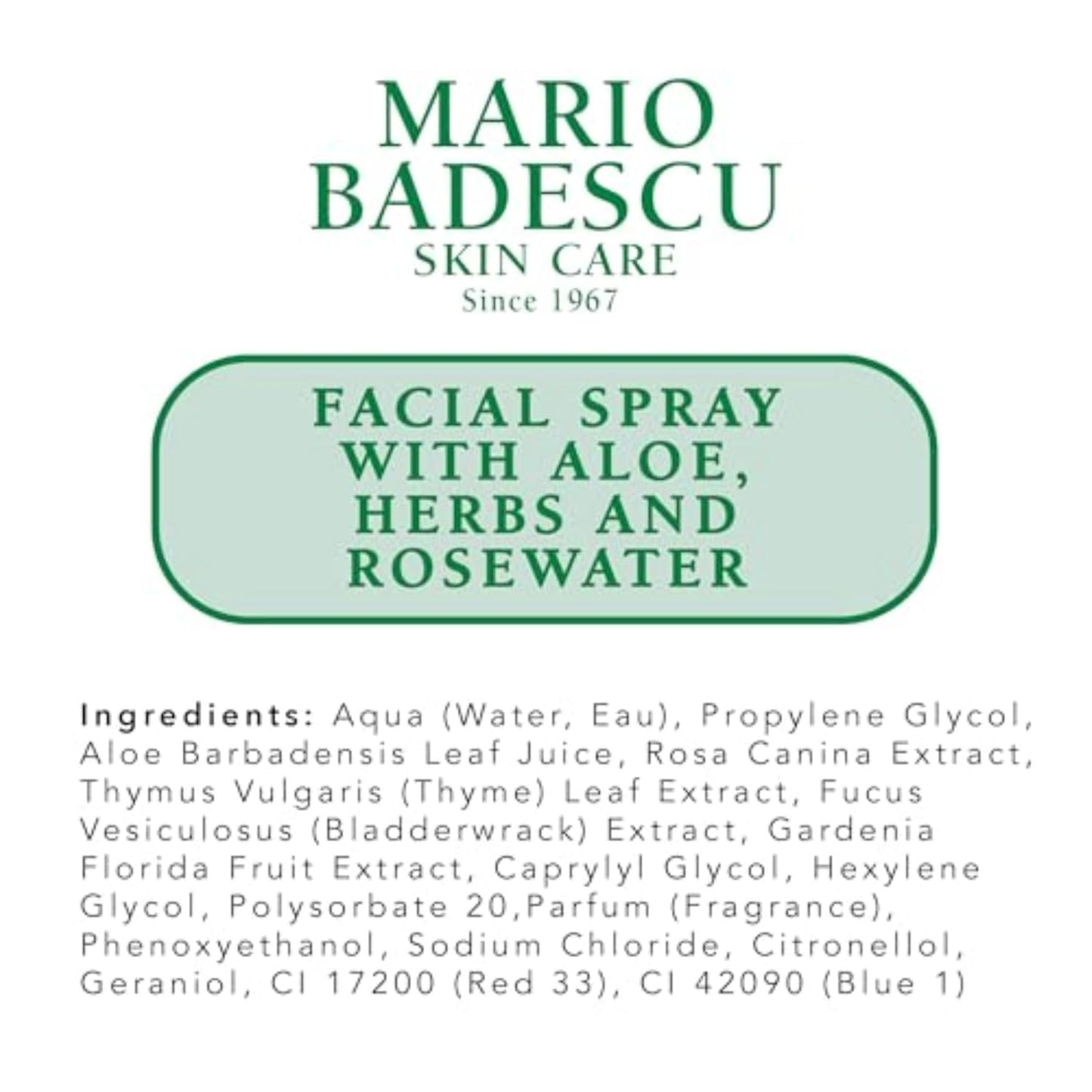 Facial Spray with Aloe, Herbs and Rose Water for All Skin Types, Face Mist That Hydrates, Rejuvenates & Clarifies