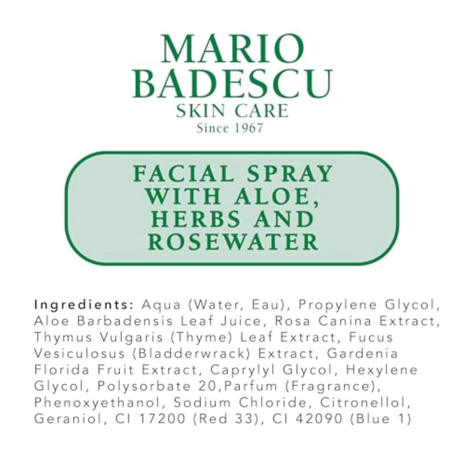 Facial Spray with Aloe, Herbs and Rose Water for All Skin Types, Face Mist That Hydrates, Rejuvenates & Clarifies