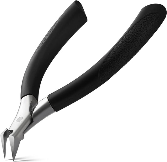 Toenail Clipper, Straight Blade Podiatrist Nail Clippers for Thick Nails for Seniors, Men and Women, Ergonomic Toe Nails Cutter for Ingrown Toenail Prevention - Black
