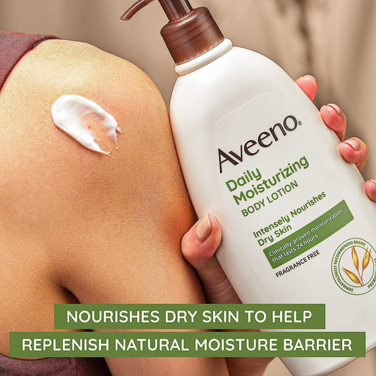 Daily Moisturizing Body Lotion for Dry & Sensitive Skin with Prebiotic Oat, Fragrance & Paraben Free, Non-Greasy, Non-Comedogenic, 48-Hour Moisturizer 18 Fl Oz