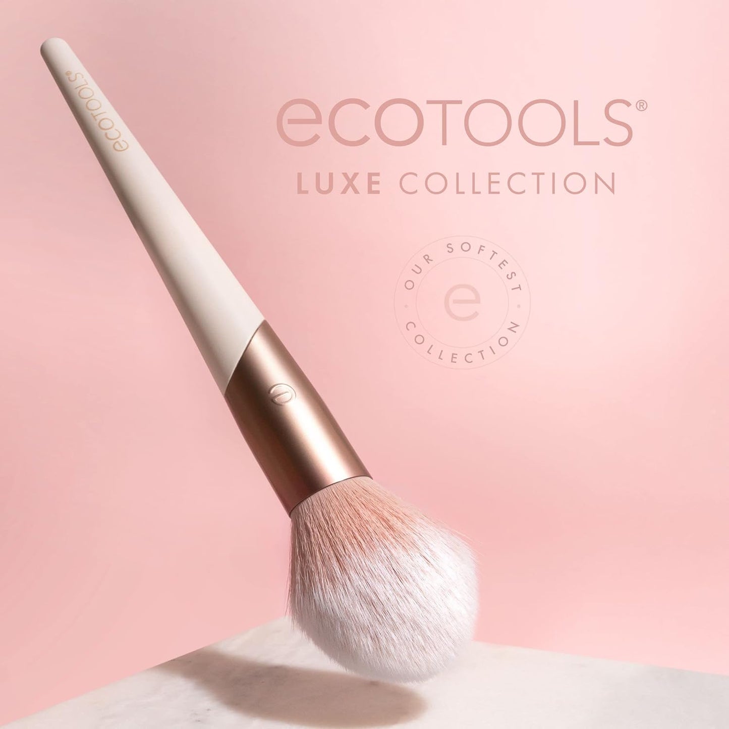 Luxe Plush Powder Makeup Brush for Blush & Bronzer, Works Best with Powder Makeup, Luxurious and Glamorous, Eco-Friendly Premium Makeup Brush, Synthetic Bristles, Pink, 1 Count