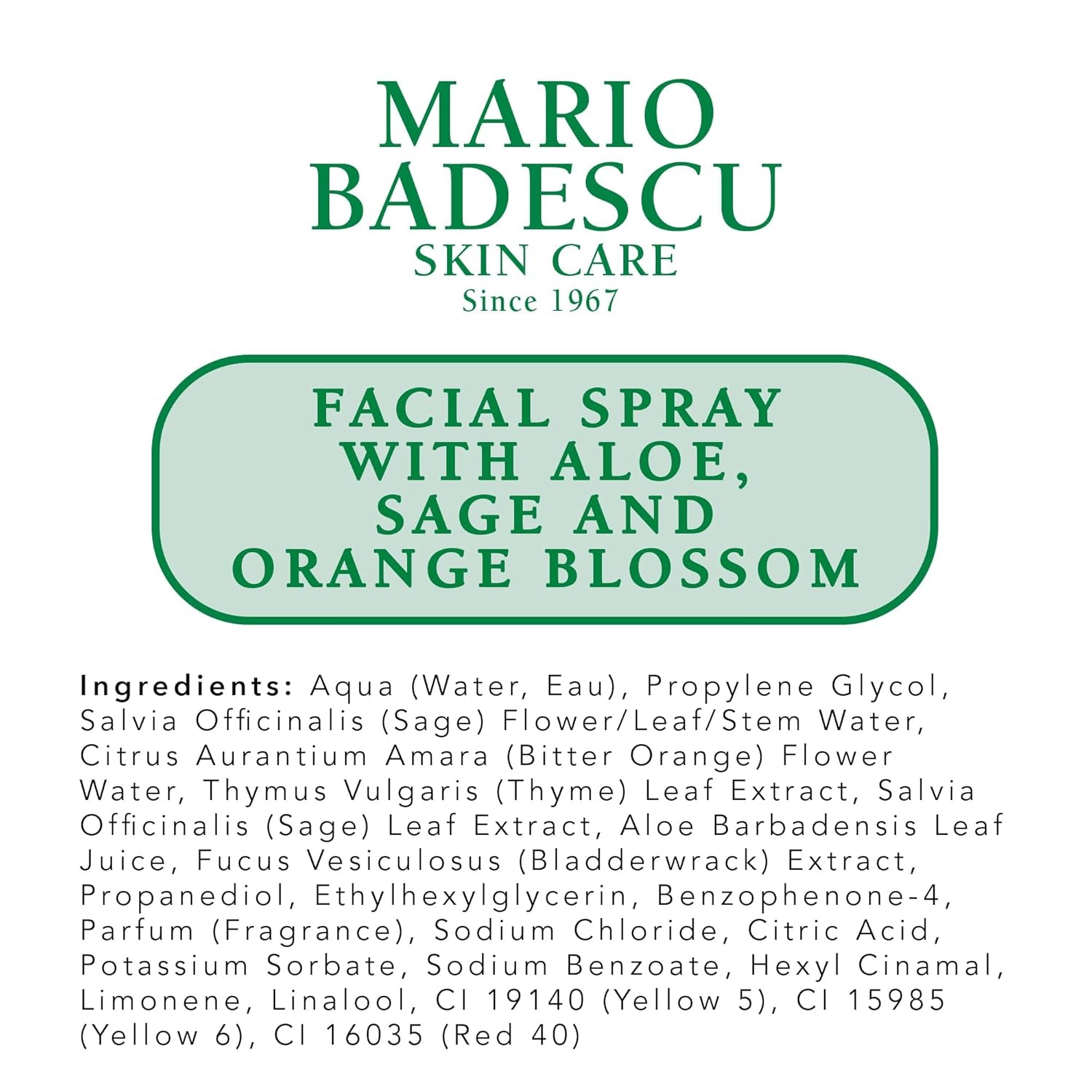 Mario Badescu Facial Spray with Aloe, Sage and Orange Blossom for All Skin Types | Face Mist That Hydrates & Uplifts