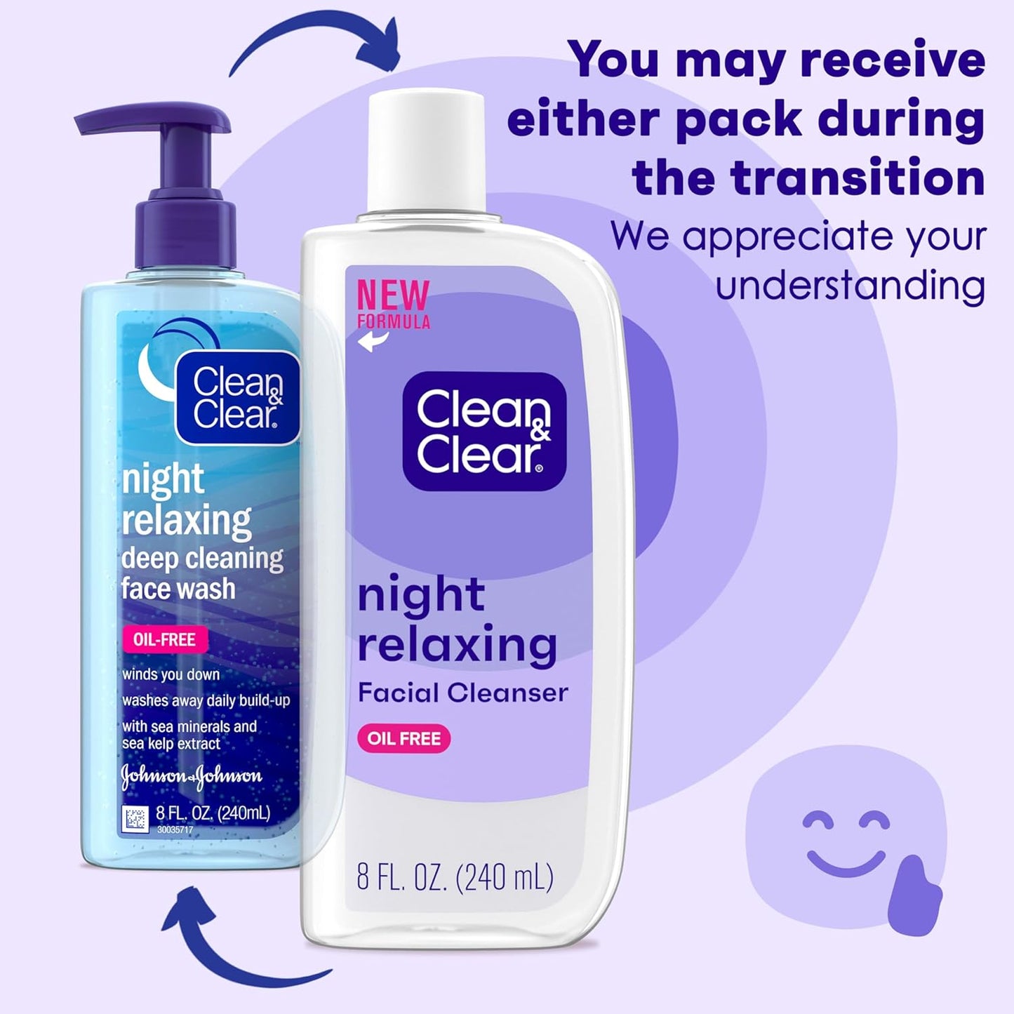 Night Relaxing Deep Cleaning Face Wash, 8 Fluid Ounce (Packaging May Vary)