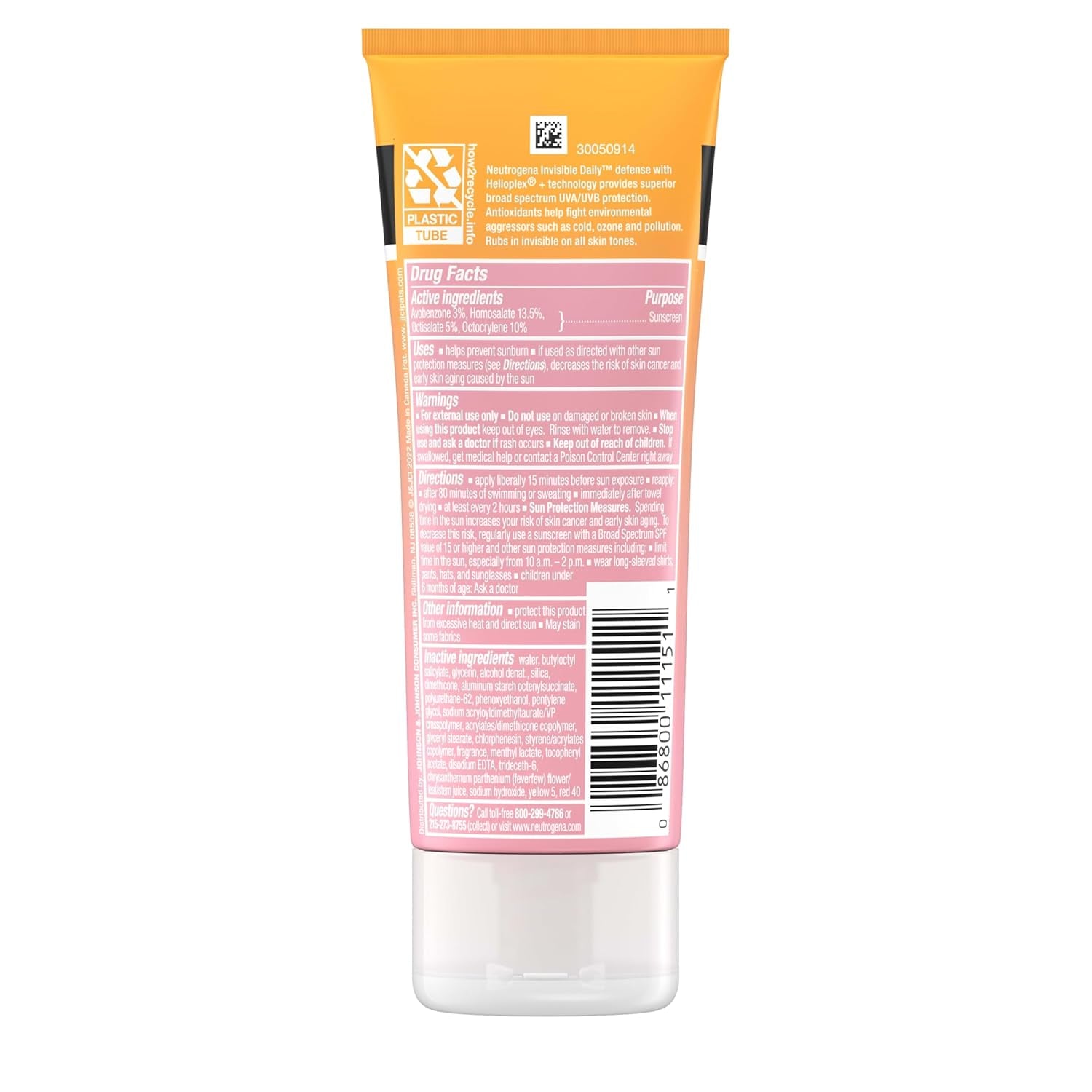 Invisible Daily Sunscreen Lotion, Broad Spectrum SPF 60+, Oxybenzone-Free & Water-Resistant, Sun or Environmental Aggressor Protection, Antioxidant, 3 Fl Oz (Pack of 1)
