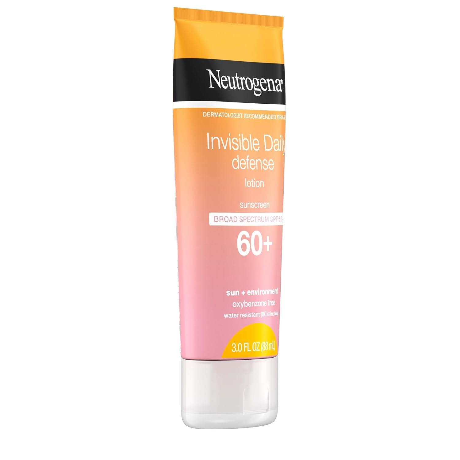 Invisible Daily Sunscreen Lotion, Broad Spectrum SPF 60+, Oxybenzone-Free & Water-Resistant, Sun or Environmental Aggressor Protection, Antioxidant, 3 Fl Oz (Pack of 1)