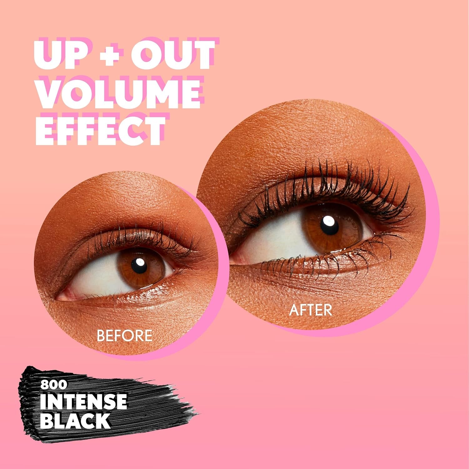 Eye Enhancer, Intense Black, 3D Mascara, Curved Fiber Brush, Plant-Based Lifting Wax, for All Lash Types, 24-Hour Wear, Transfer-Proof, Flake-Free, 0.30Oz