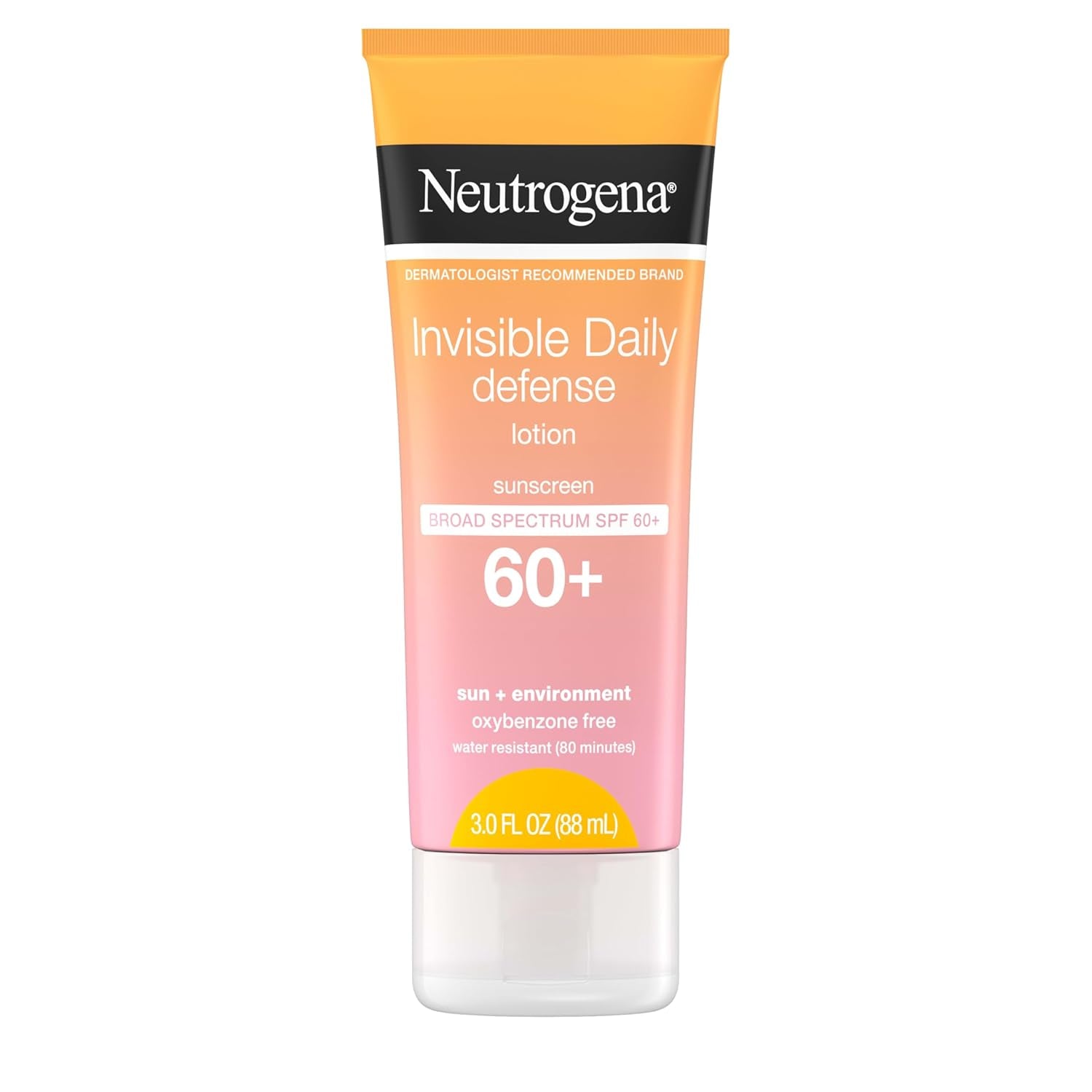 Invisible Daily Sunscreen Lotion, Broad Spectrum SPF 60+, Oxybenzone-Free & Water-Resistant, Sun or Environmental Aggressor Protection, Antioxidant, 3 Fl Oz (Pack of 1)
