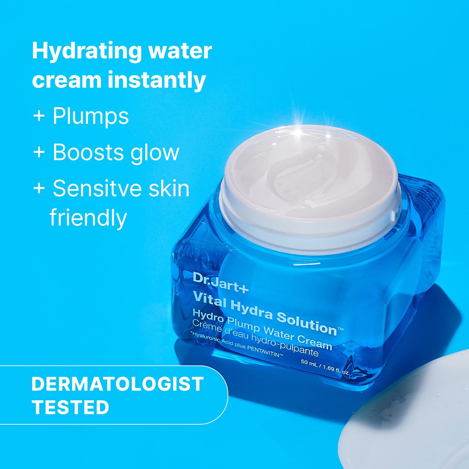 Vital Hydra Solution Water Cream Glow Hydrating Face Moisturizer with Hyaluronic Acid | Korean Skin Care