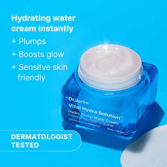 Vital Hydra Solution Water Cream Glow Hydrating Face Moisturizer with Hyaluronic Acid | Korean Skin Care