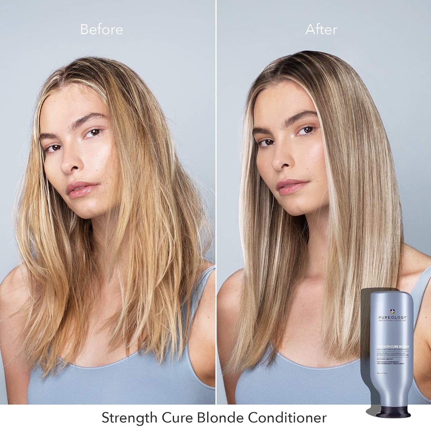Strength Cure Blonde Purple Conditioner - for Blonde & Lightened Color-Treated Hair, Strengthens Hair & Fights Brass, Sulfate-Free & Vegan
