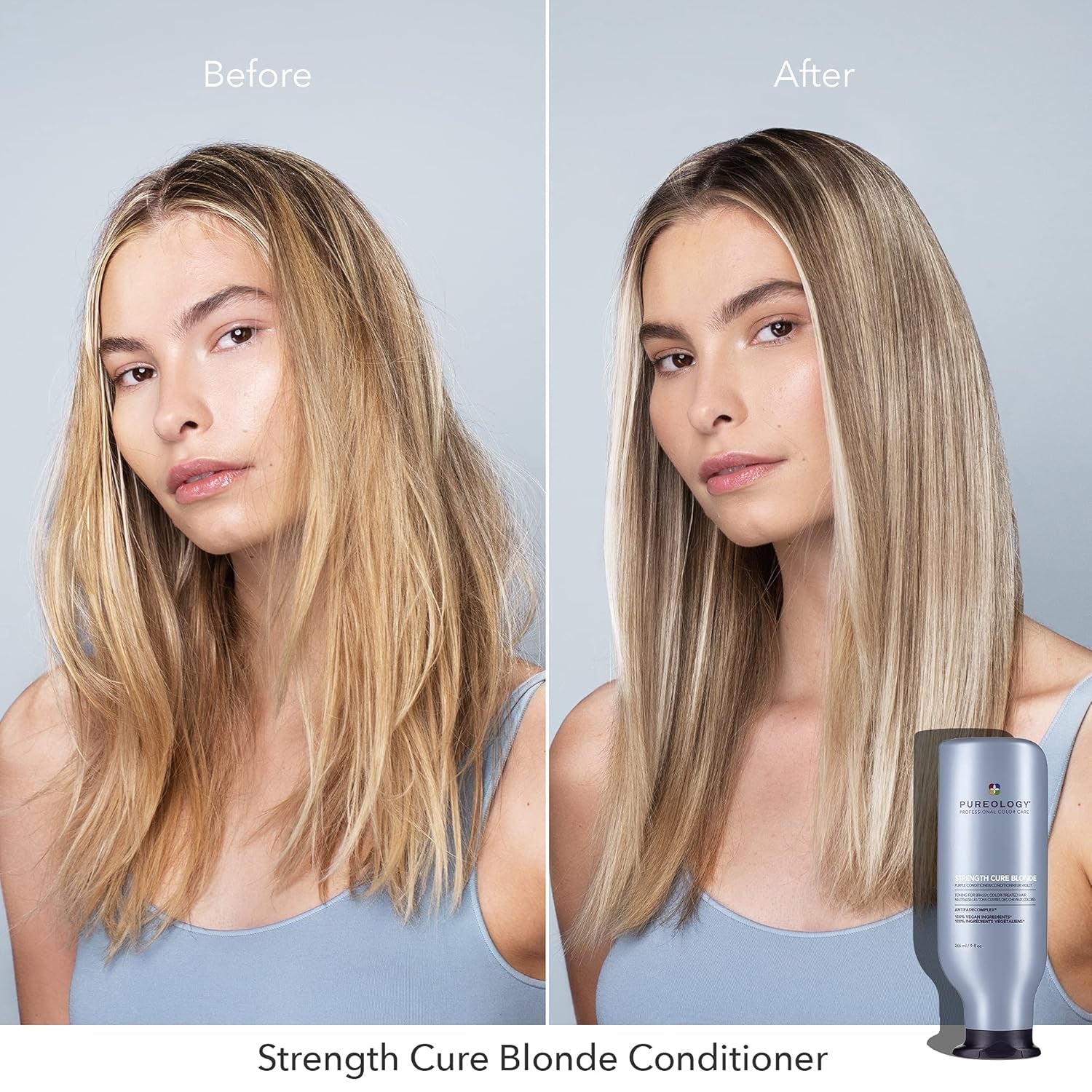 Strength Cure Blonde Purple Conditioner - for Blonde & Lightened Color-Treated Hair, Strengthens Hair & Fights Brass, Sulfate-Free & Vegan