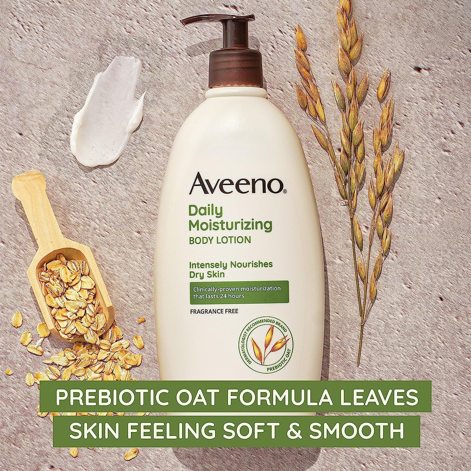 Daily Moisturizing Body Lotion for Dry & Sensitive Skin with Prebiotic Oat, Fragrance & Paraben Free, Non-Greasy, Non-Comedogenic, 48-Hour Moisturizer 18 Fl Oz