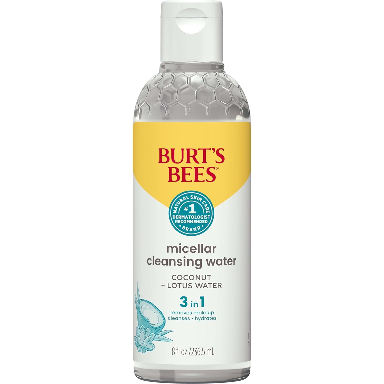 Micellar Cleansing Water with Coconut & Lotus Extract, 8 Oz (Package May Vary)