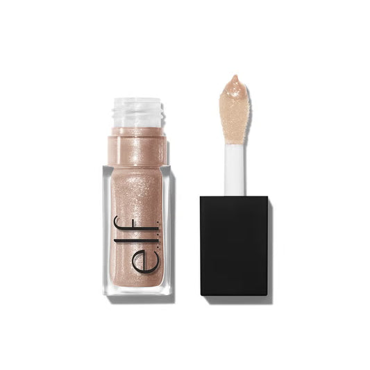 Glow Reviver Lip Oil, Nourishing and Hydrating with High-Shine Glimmer Finish & Sheer Wash of Color, Minty Scent, Non-Sticky, Vegan & Cruelty-Free, Crystal Baller