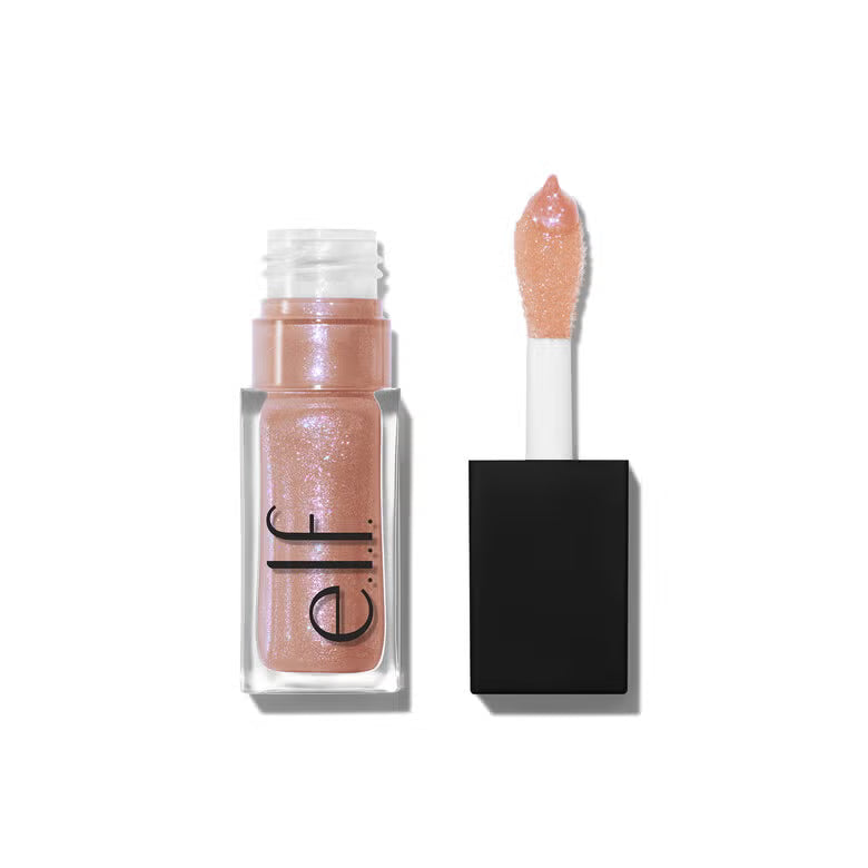 Glow Reviver Lip Oil, Nourishing and Hydrating with High-Shine Glimmer Finish & Sheer Wash of Color, Minty Scent, Non-Sticky, Vegan & Cruelty-Free, Crystal Baller