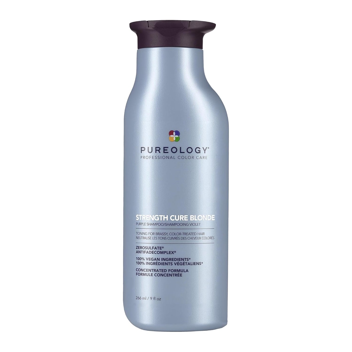 Pureology Strength Cure Blonde Purple Shampoo - for Blonde & Lightened Color-Treated Hair, Tones & Fortifies Brassy Hair, Sulfate-Free & Vegan