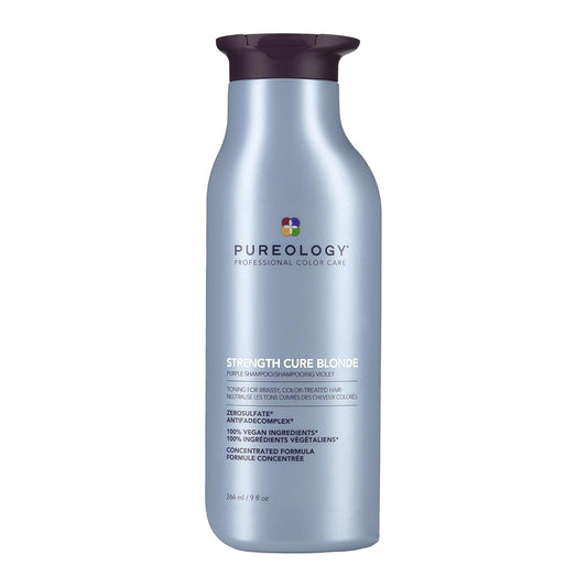 Pureology Strength Cure Blonde Purple Shampoo - for Blonde & Lightened Color-Treated Hair, Tones & Fortifies Brassy Hair, Sulfate-Free & Vegan