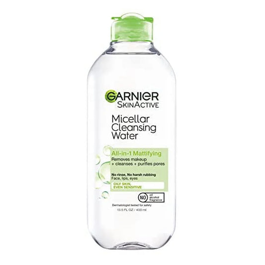 Skinactive Micellar Cleansing Water, All-In-1 Makeup Remover and Facial Cleanser, for Oily Skin, 13.5 Fl Oz