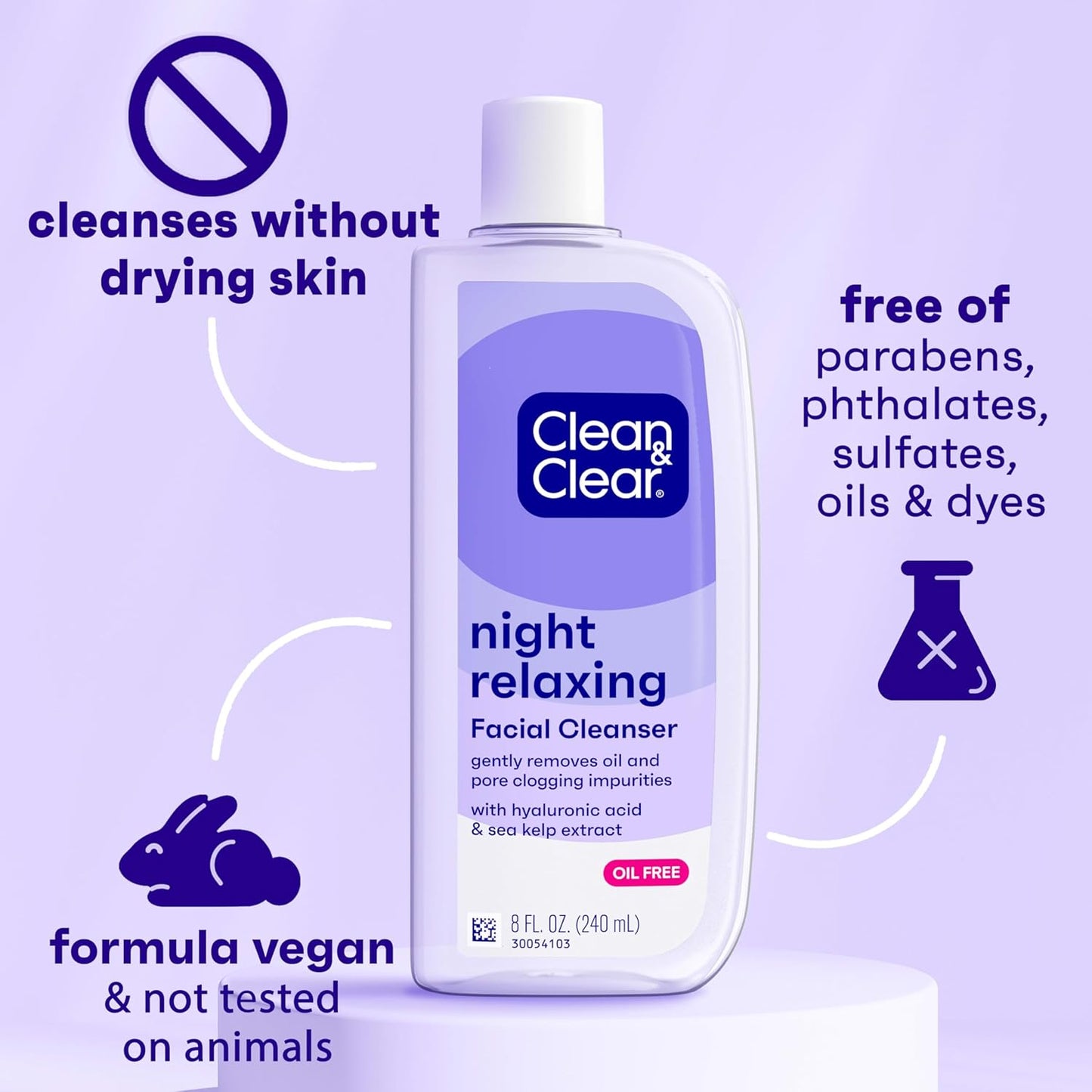 Night Relaxing Deep Cleaning Face Wash, 8 Fluid Ounce (Packaging May Vary)