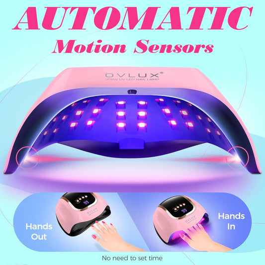 UV Light for Nails - 208W UV LED Nail Lamp with 66 Beads, Professional Nail Dryer for Quick Drying - Lampara Led Para Uñas Profesional