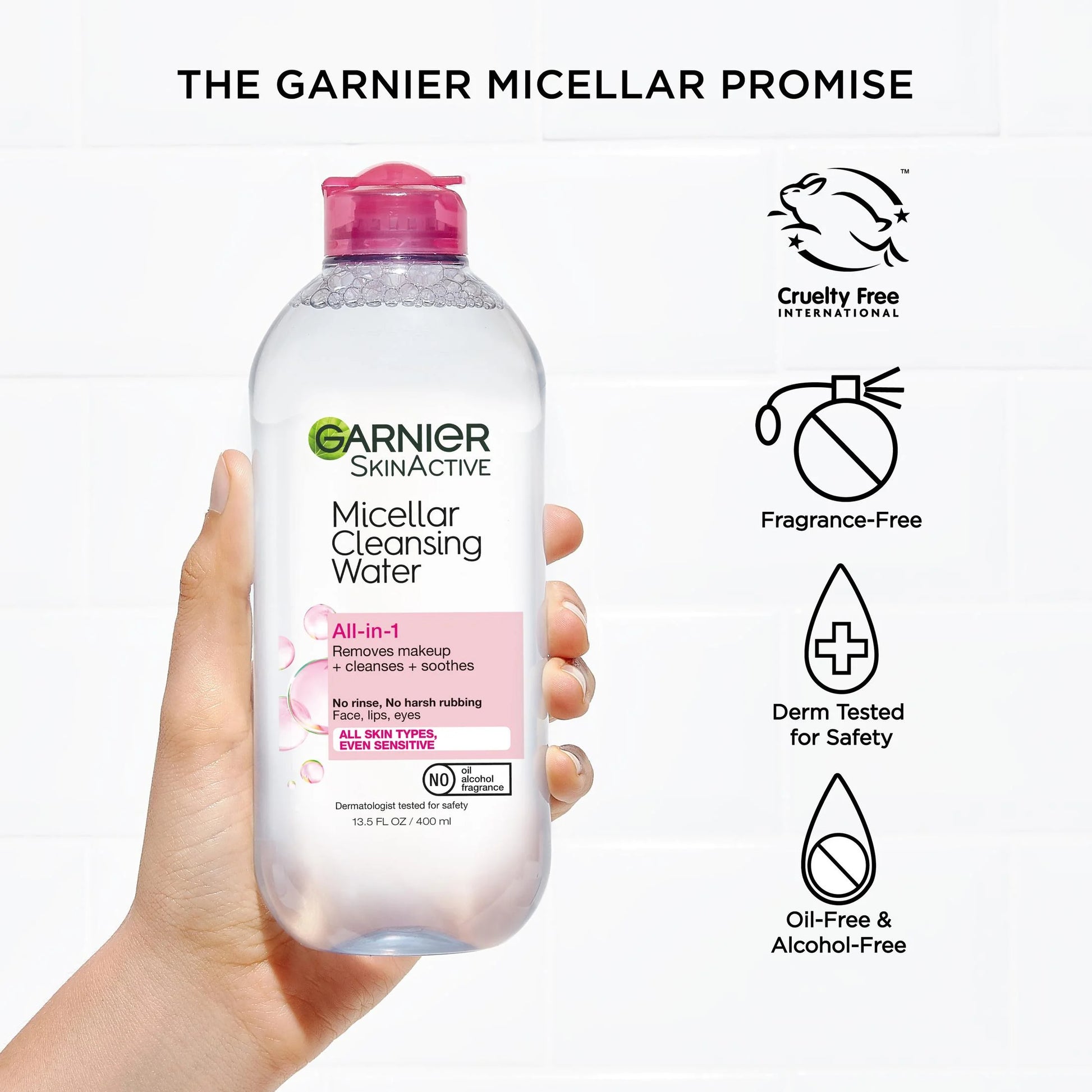 Micellar Cleansing Water 400ML Pink Feature Only 13.5 Fl Oz