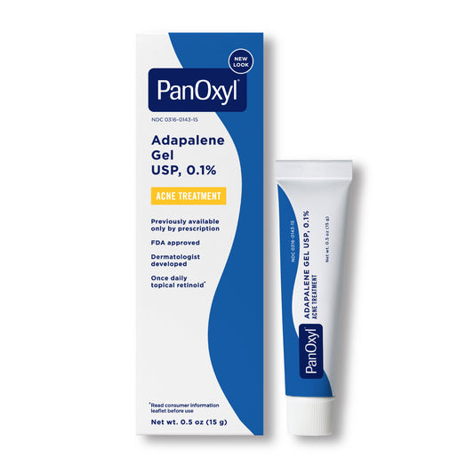 Adapalene 0.1% Leave-On Gel, Retinoid Gel Acne Treatment, All Skin Types, 0.5 Oz