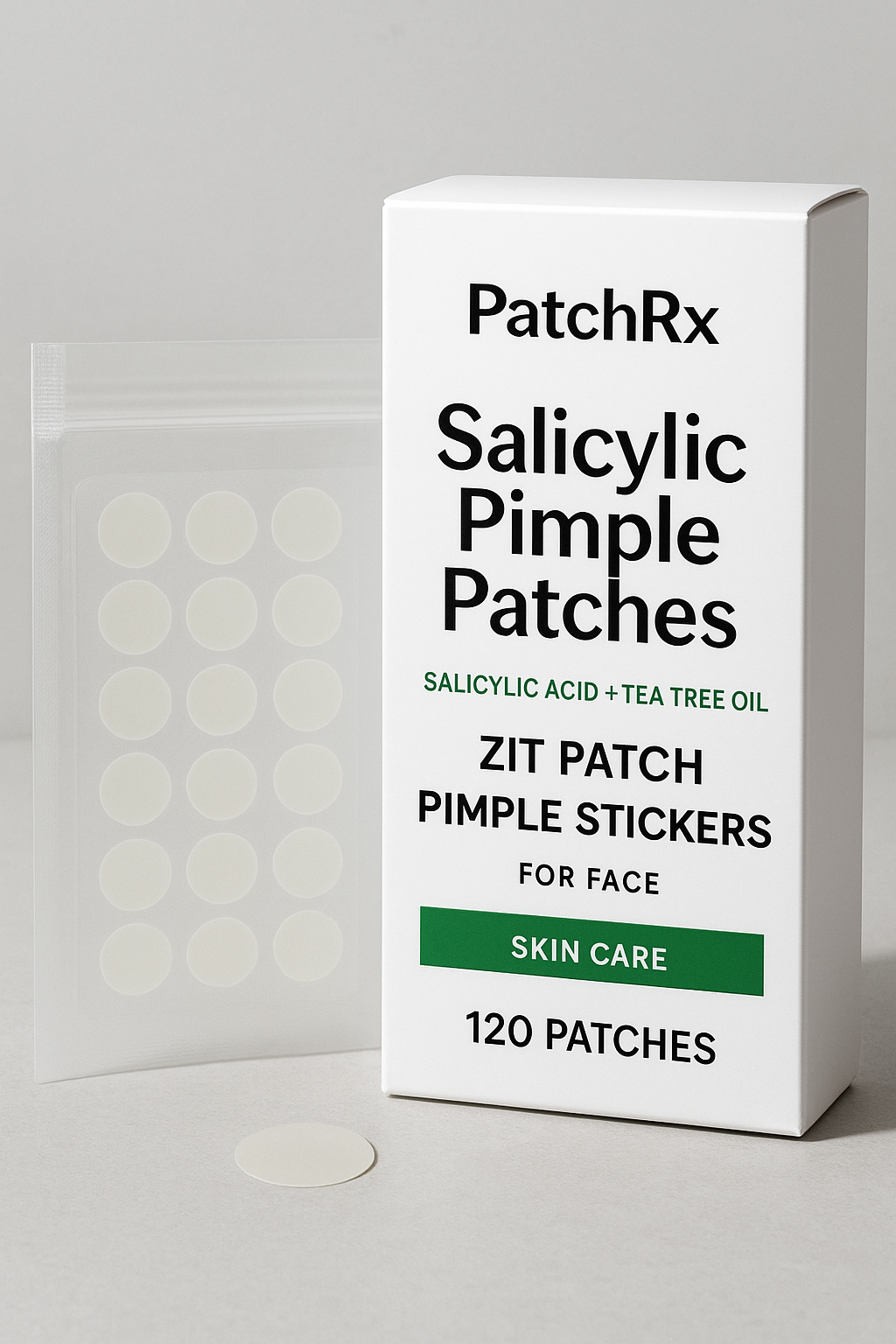 Salicylic Pimple Patches (120 Pack), Salicylic Acid Acne Patches with Tea Tree Oil - Zit Patch and Pimple Stickers for Face for Skin Care