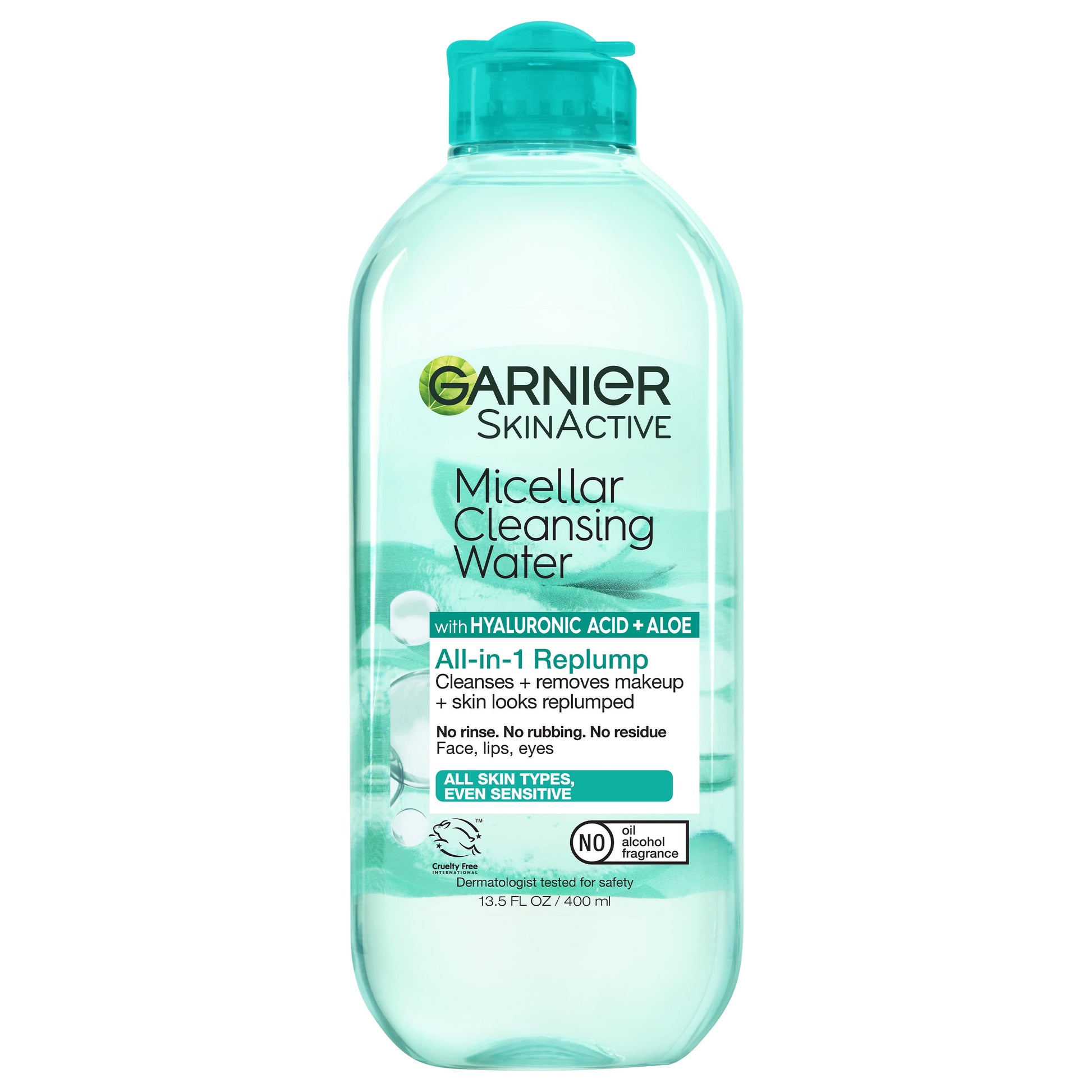 Skinactive Micellar Cleansing Water All in 1 Hyaluronic Acid Replump, 13.5 Fl Oz