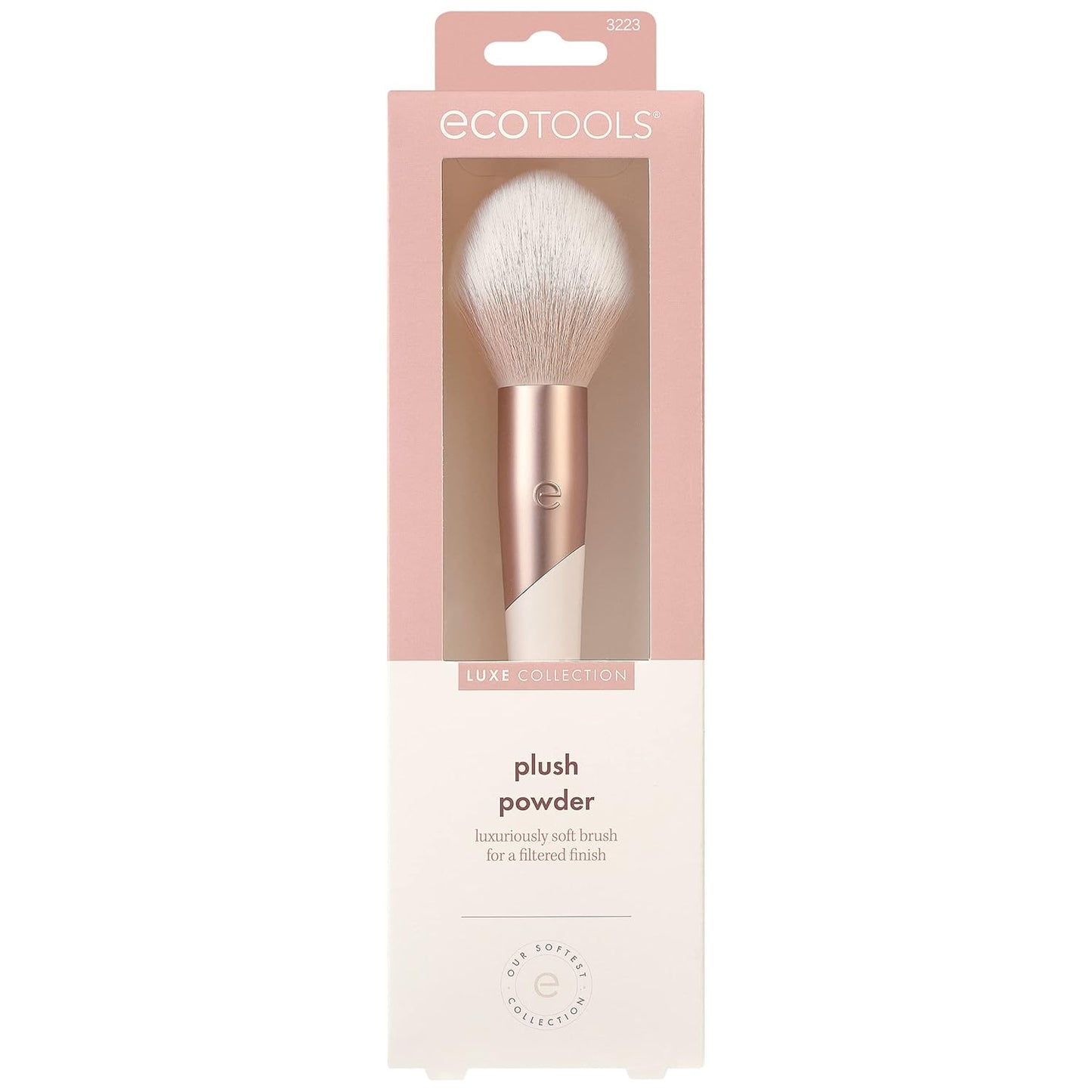 Luxe Plush Powder Makeup Brush for Blush & Bronzer, Works Best with Powder Makeup, Luxurious and Glamorous, Eco-Friendly Premium Makeup Brush, Synthetic Bristles, Pink, 1 Count