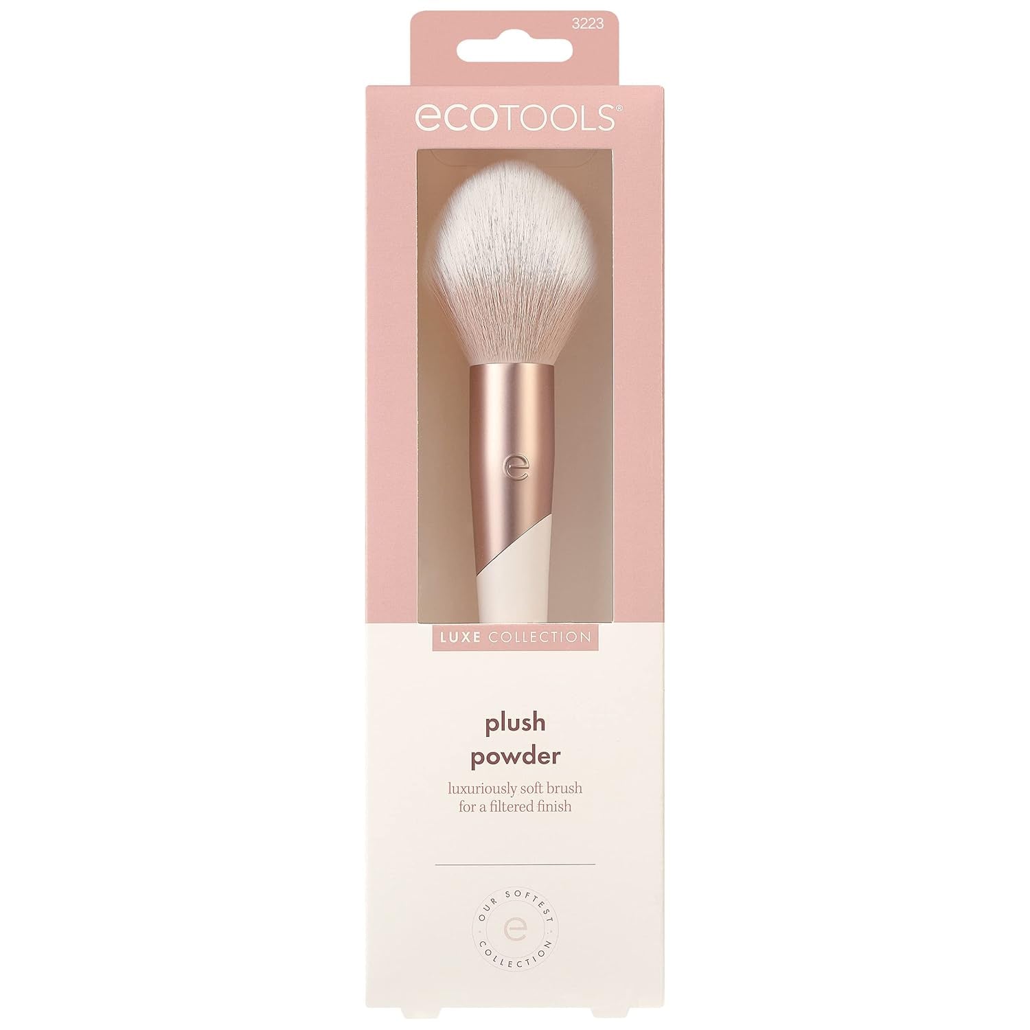 Luxe Plush Powder Makeup Brush for Blush & Bronzer, Works Best with Powder Makeup, Luxurious and Glamorous, Eco-Friendly Premium Makeup Brush, Synthetic Bristles, Pink, 1 Count