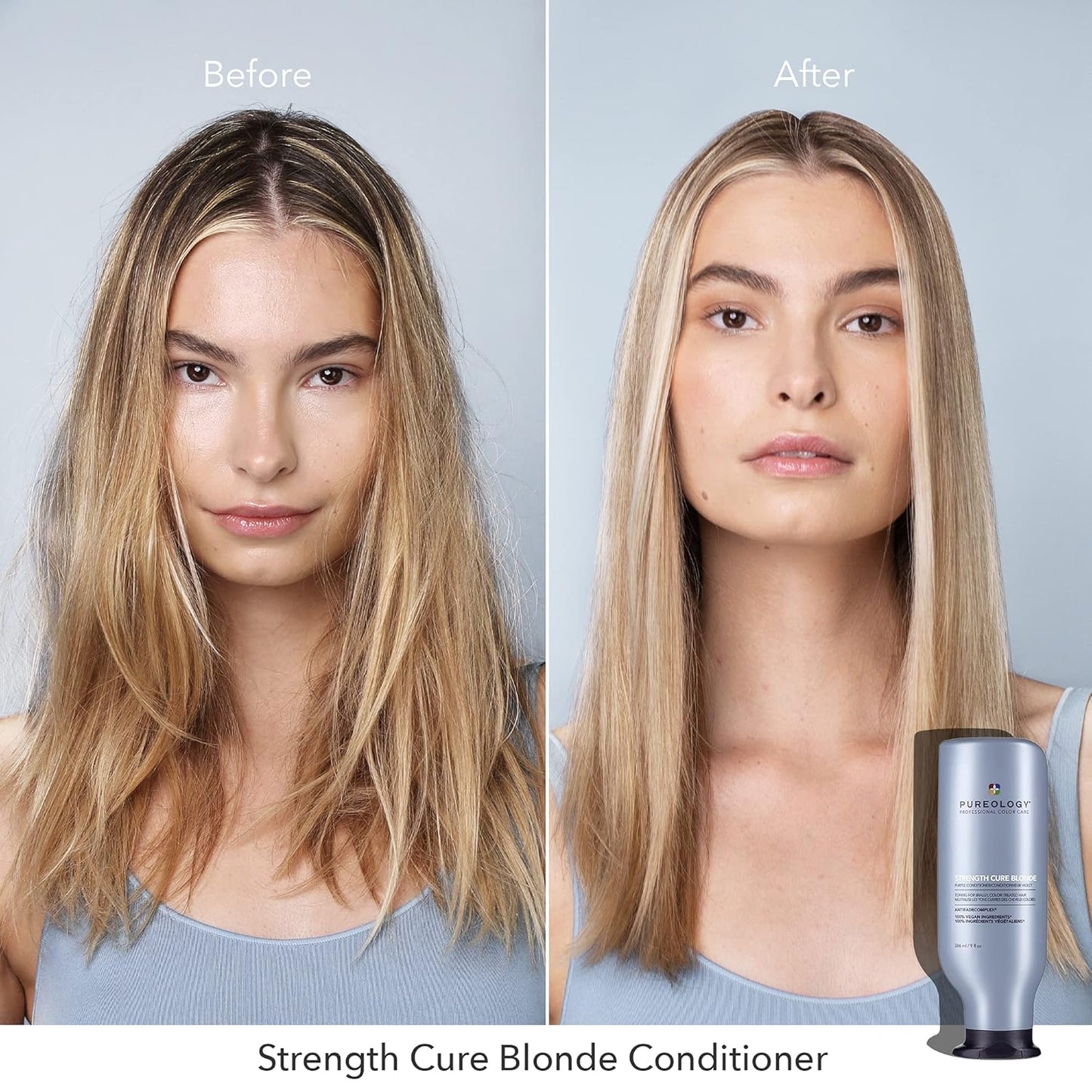 Strength Cure Blonde Purple Conditioner - for Blonde & Lightened Color-Treated Hair, Strengthens Hair & Fights Brass, Sulfate-Free & Vegan